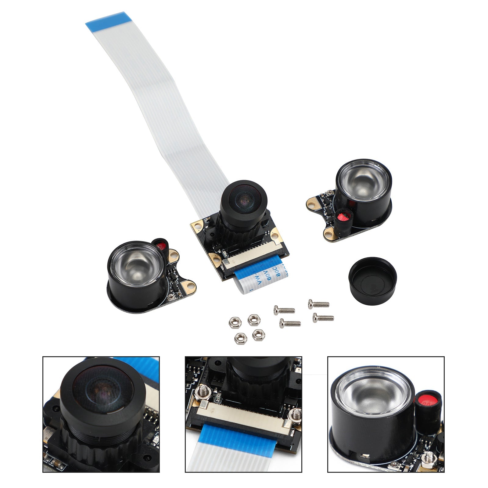 Cámara de visión con luz infrarroja nocturna de 5Mp, 130-220 grados, para Raspberry Pi 4B 3B+ 3B