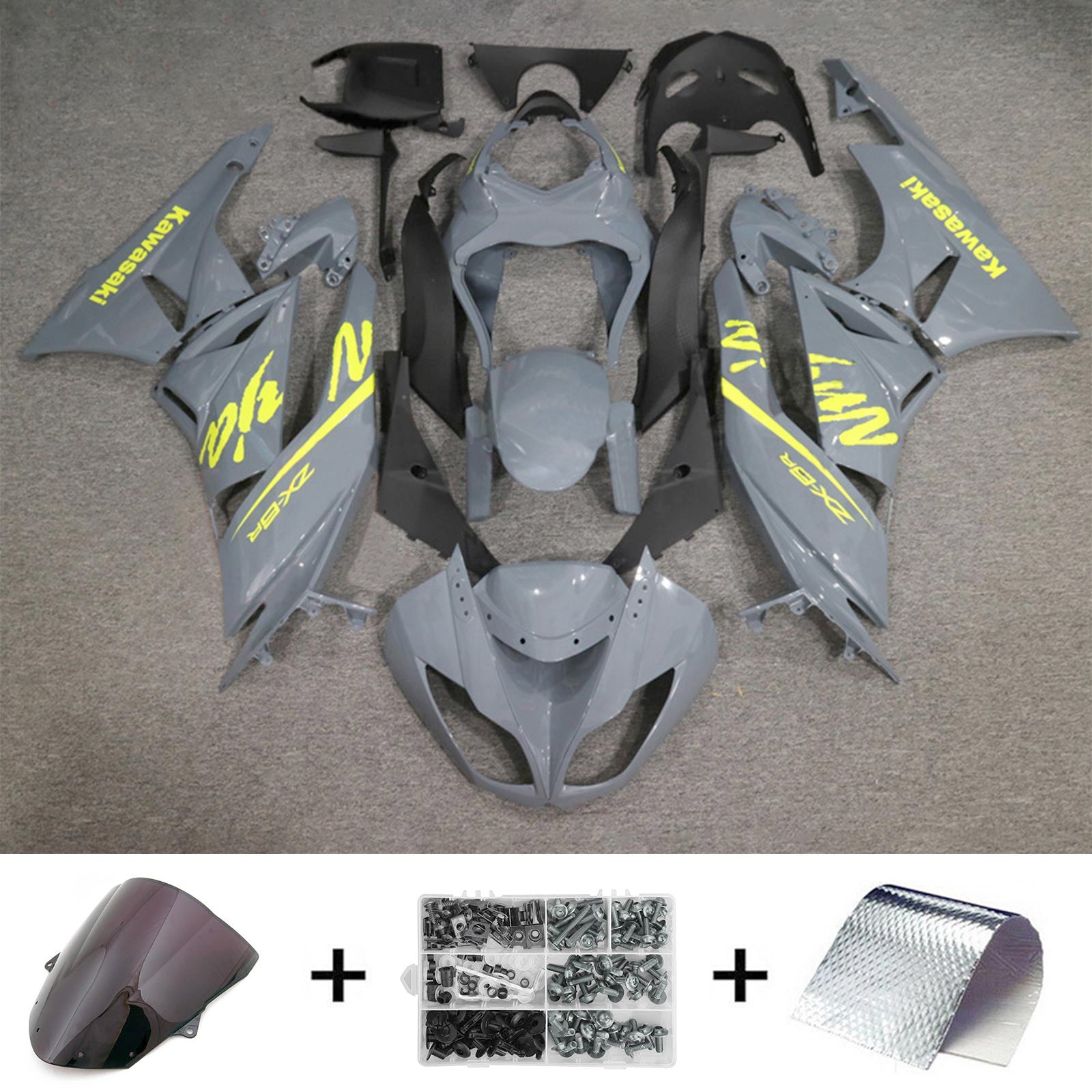 2009-2012 Kawasaki ZX6R 636 Kit de carénage carrosserie plastique ABS