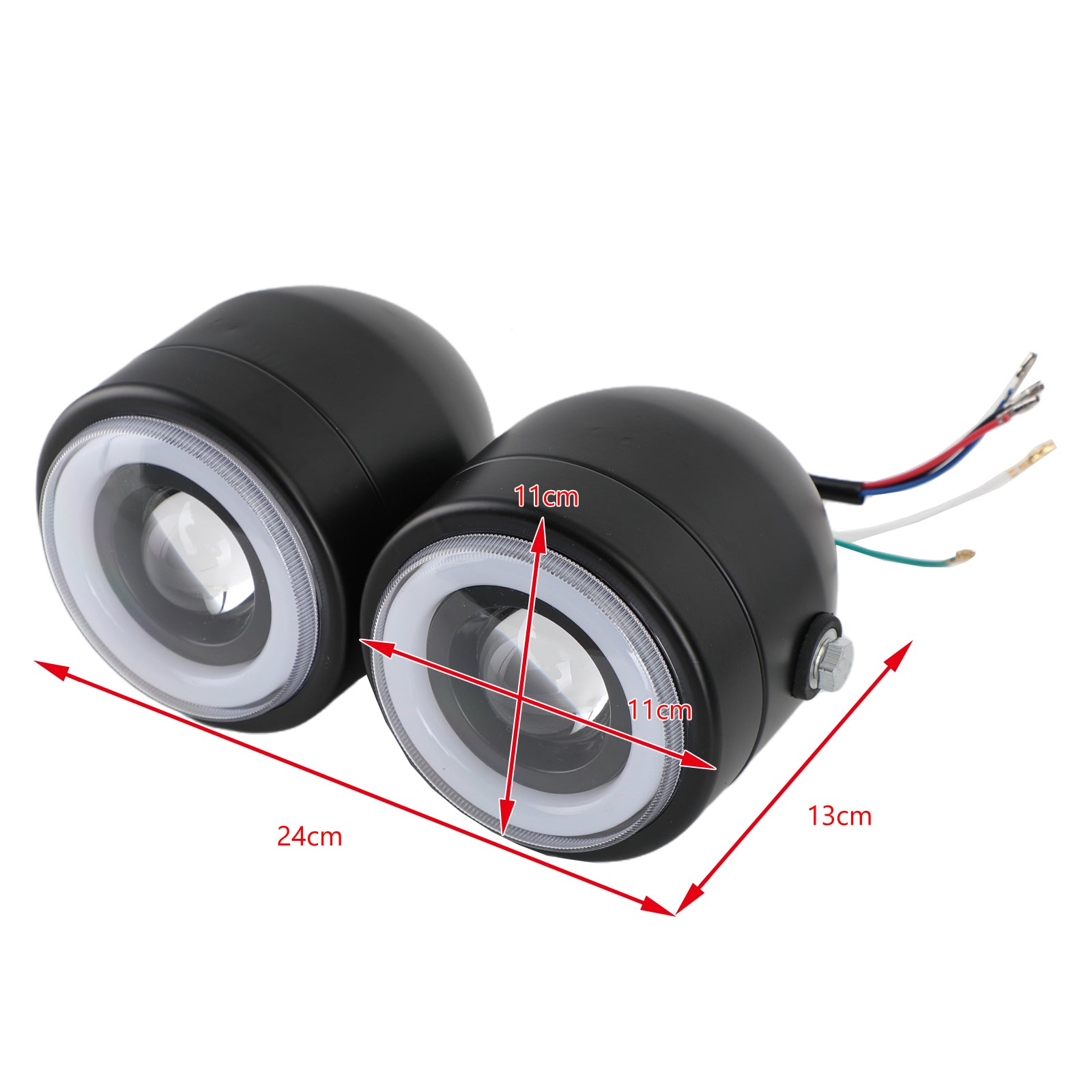 Čierny dvojitý svetlomet Motocykel Double Dual Lamp Street Fighter Universal Generic