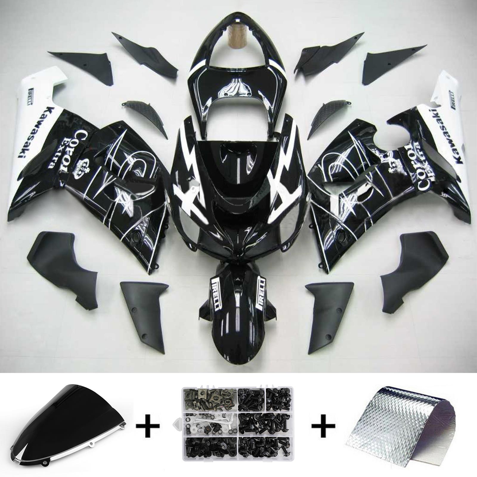2005-2006 KAWASAKI ZX6R 636 AMOTOPART INJEKTION FAIRING KIT BOODYWORK ABS #106