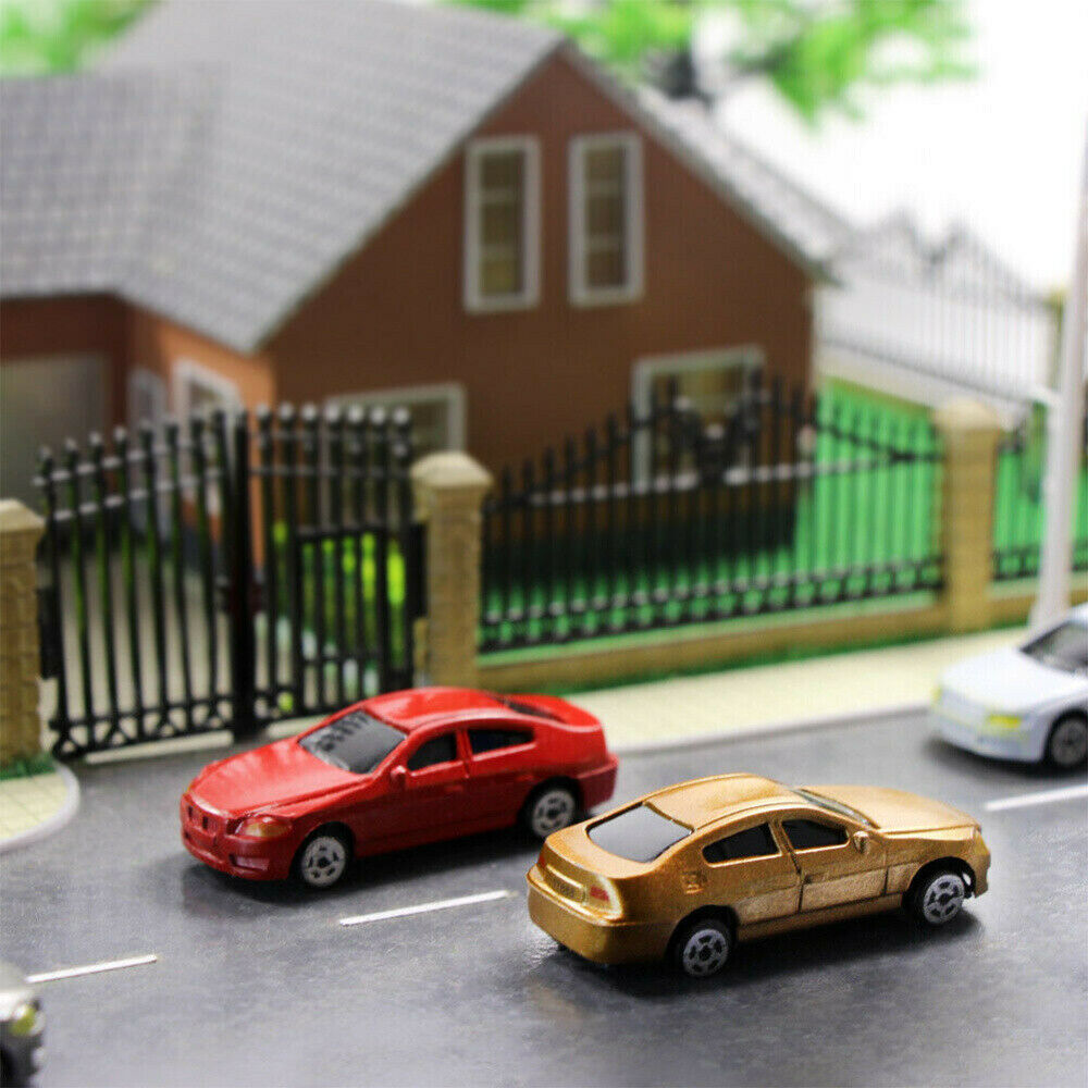 50 Uds. Modelo de coche a escala HO 1:87, modelo de arquitectura de paisaje de tren de construcción