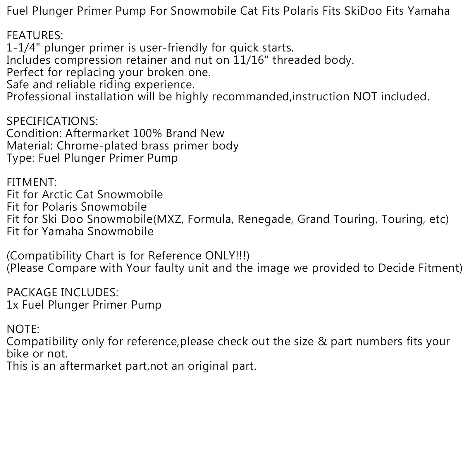 Strømstoffdrivstoffgrunning for Mikuni Keihin snøscooter PwC for ski-doo for Yamaha