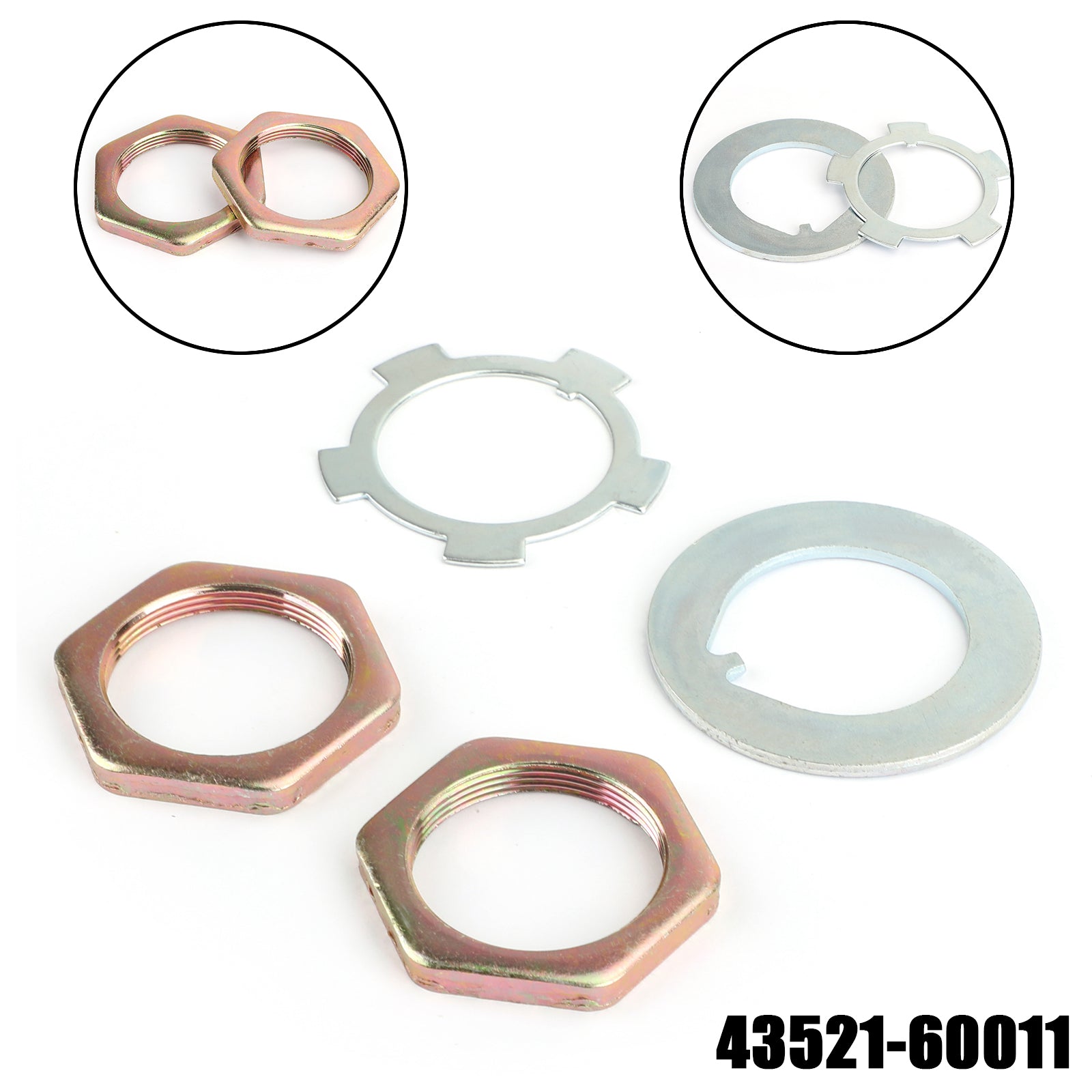 4352160011 Front Axle Hub Spindle Lock Nut Washer Kit 43521-60011 för Toyota Hiluxs Generic
