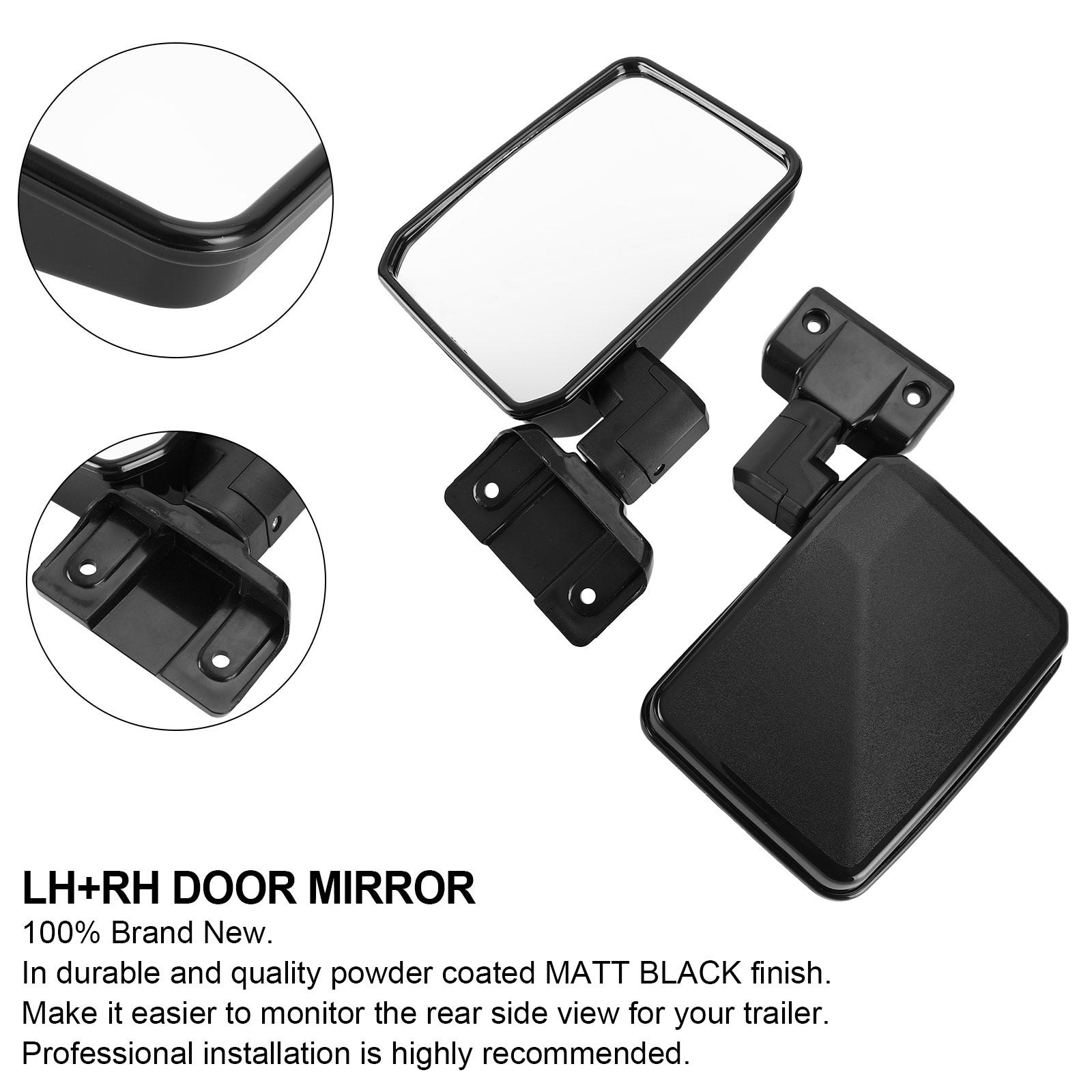 Pár LH+RH Door Mirror pre Toyota Landcruiser 70 75 78 Series Ute 1985-2007