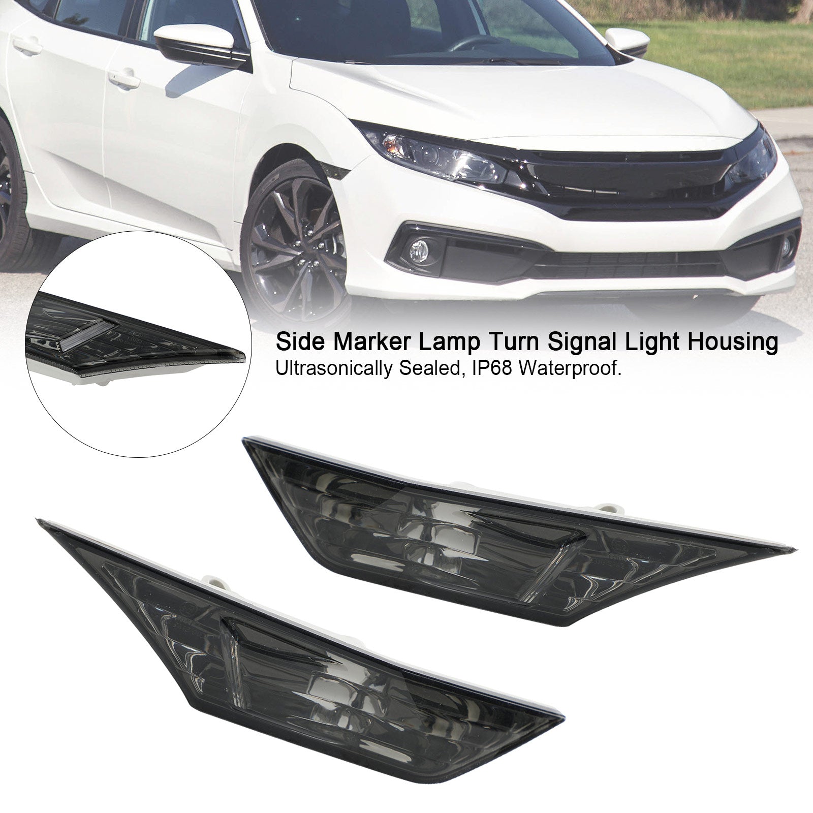 Honda Civic's Side Marker Lamp och Turn Signal Light Housing för 2016-2021 Modeller