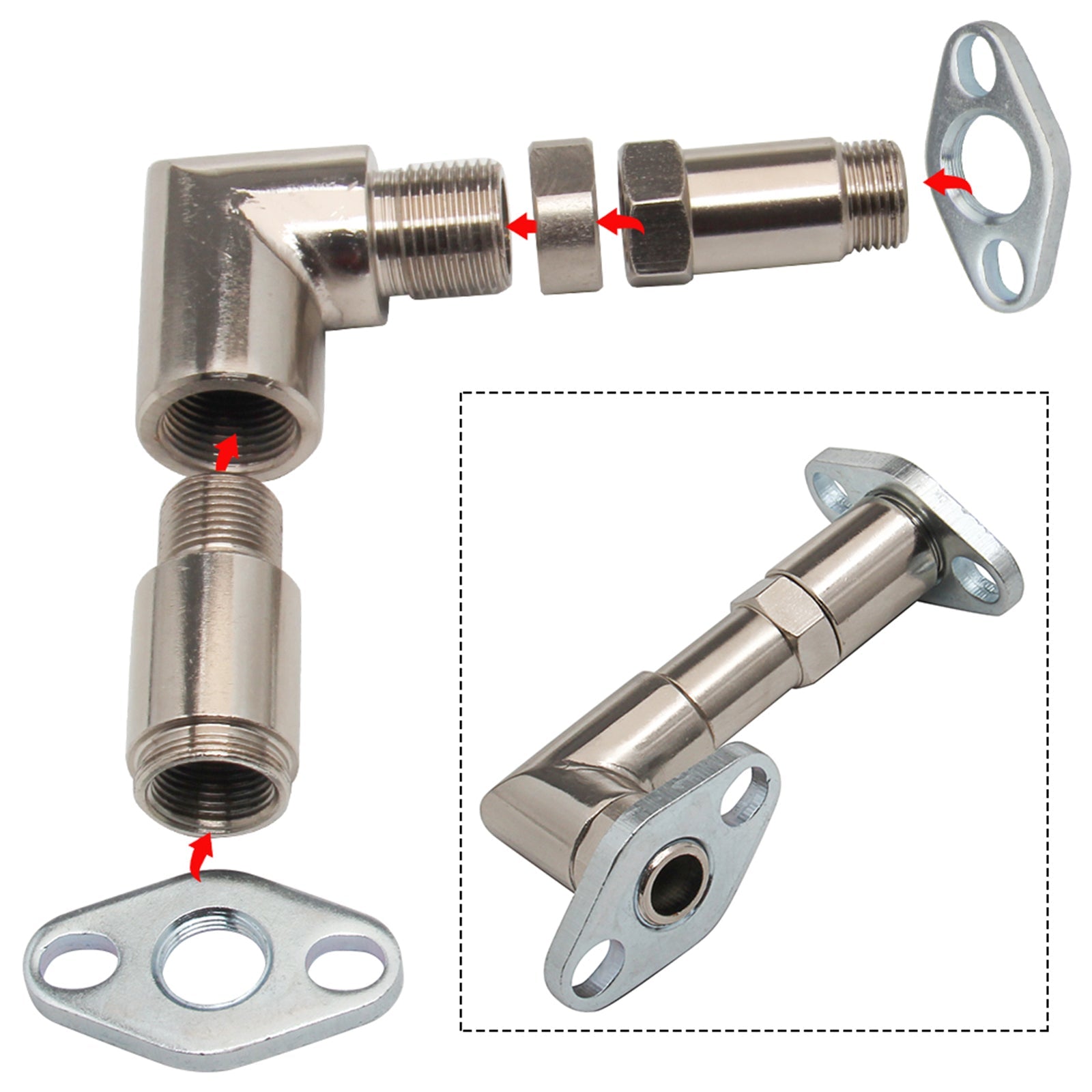 Extensión del sensor espaciador de oxígeno O2, ajuste múltiple, 90 grados, 02, compatible con Toyota Tacoma, etc., modelos universales genéricos