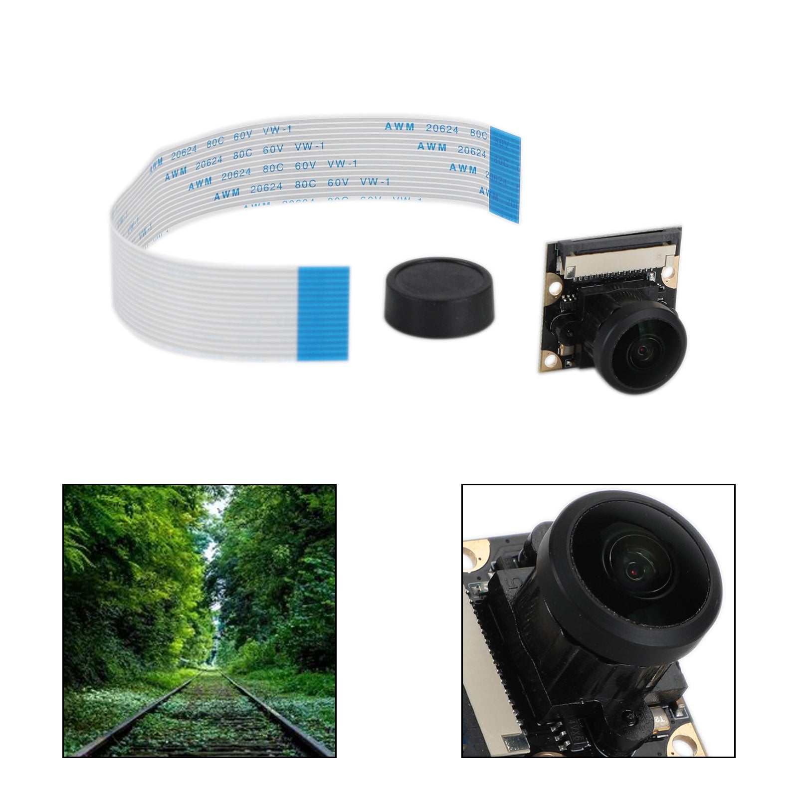 Cámara de visión con luz infrarroja nocturna de 5Mp, 130-220 grados, para Raspberry Pi 4B 3B+ 3B