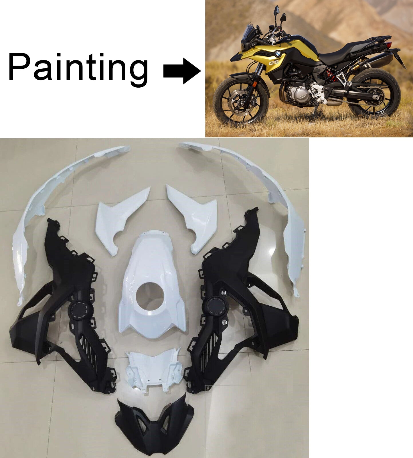 2018-2020 BMW F750GS F850GS AMOTOPART INJECTION FAIRING KIT BORDWORD # 102