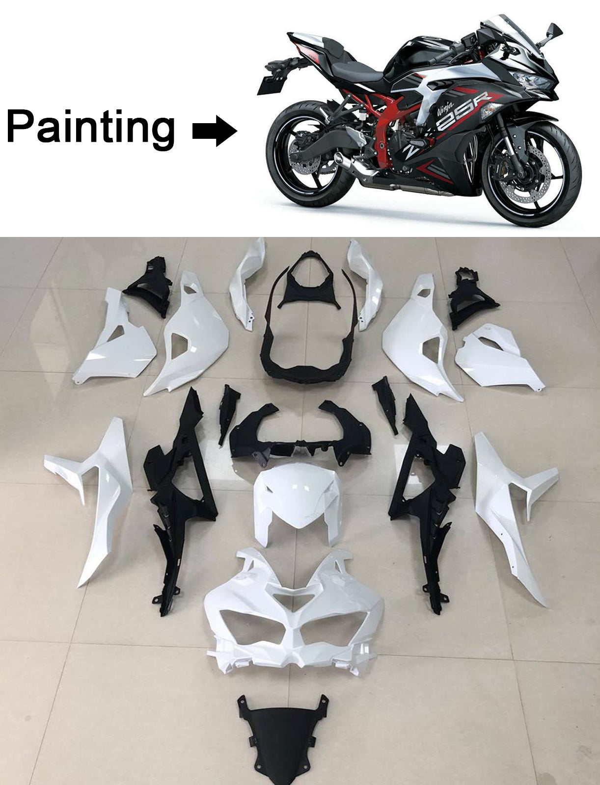2019-2025 Kawasaki Ninja ZX-25R Amotopart Kit de carenado de inyección Carrocería ABS # 104