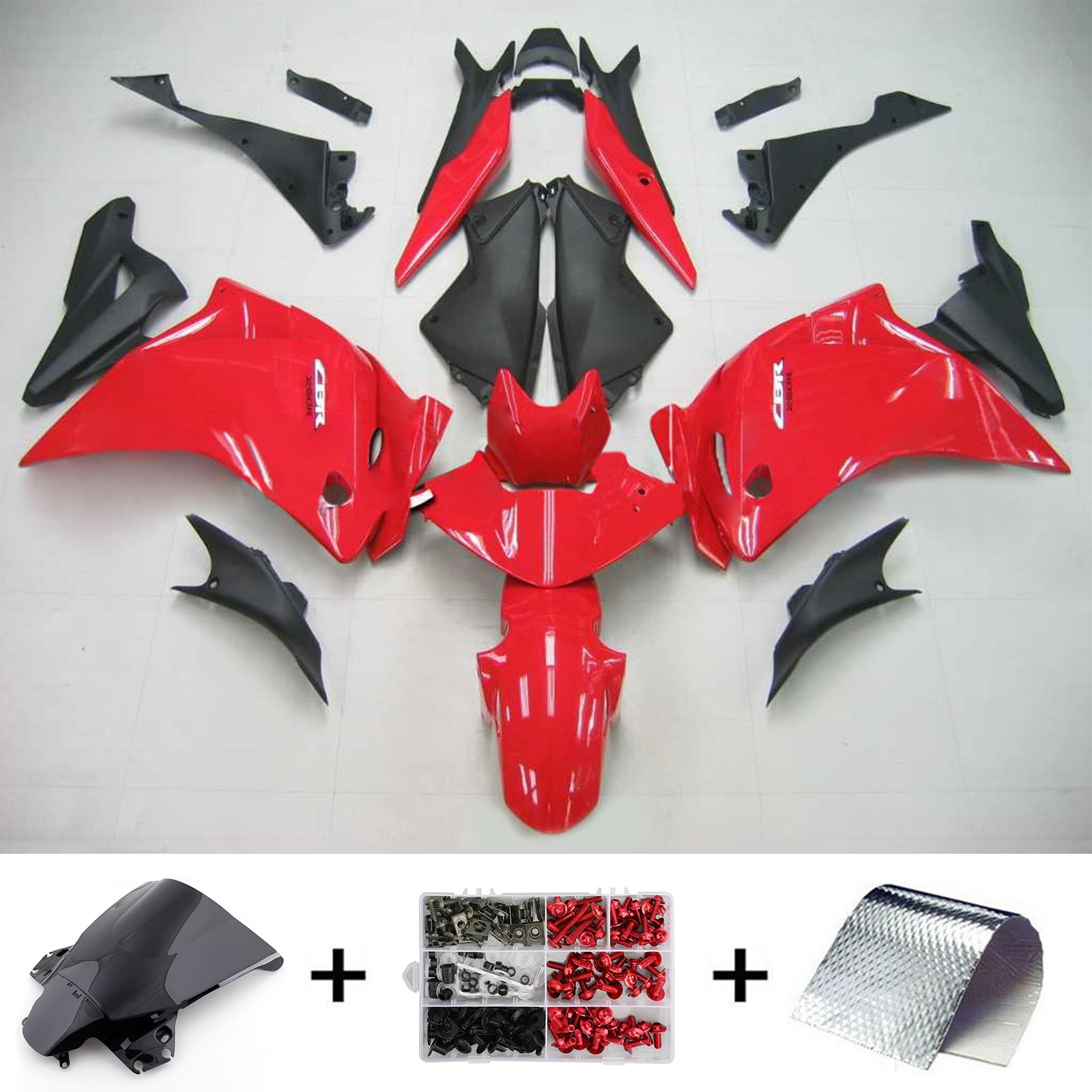 2011-2013 Honda CBR250R Kit de carénage d'injection Amotopart Carrosserie Plastique ABS # 104