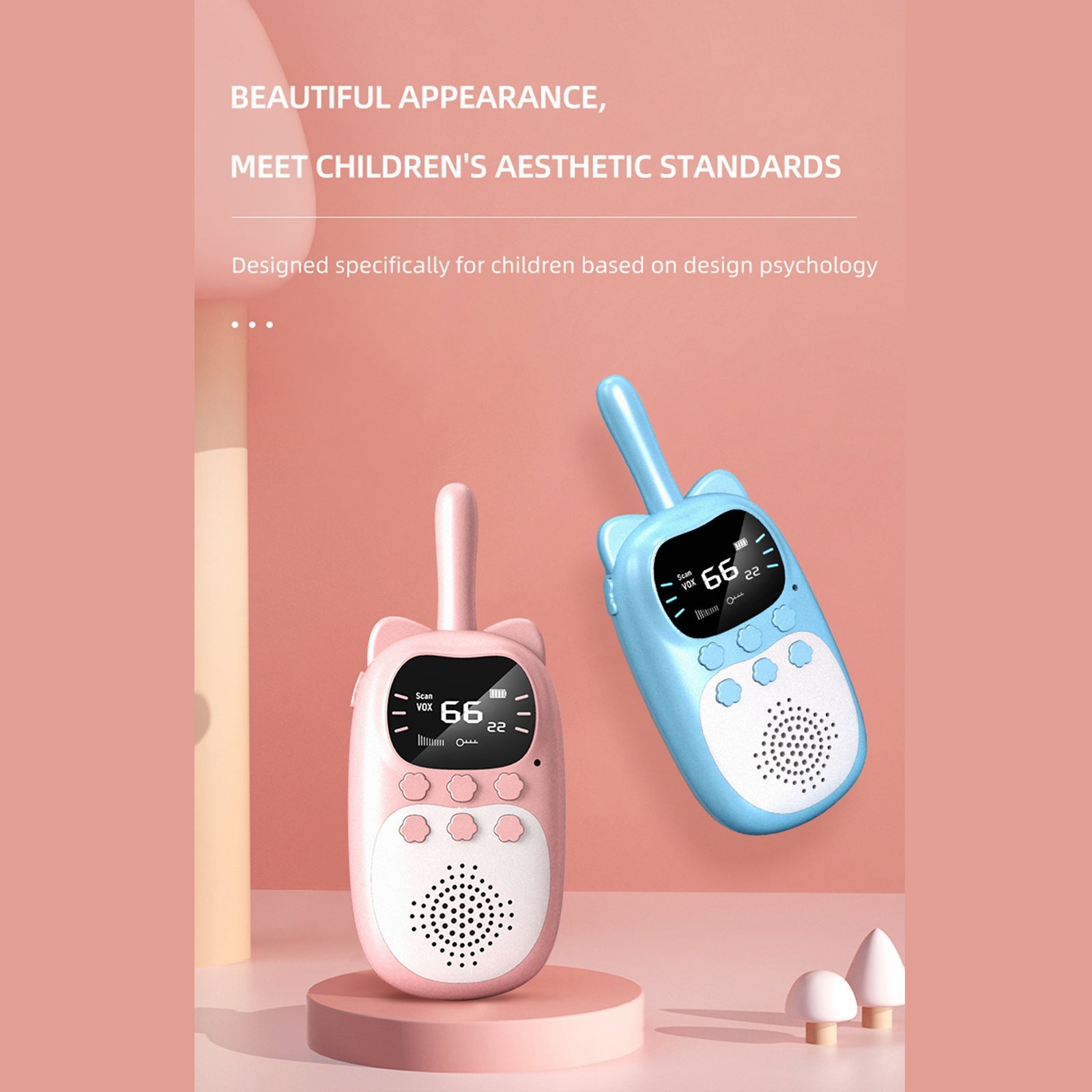 2-pack kinderwalkie-talkies 22-kanaals 2-weg radio 3 km bereik handheld origineel