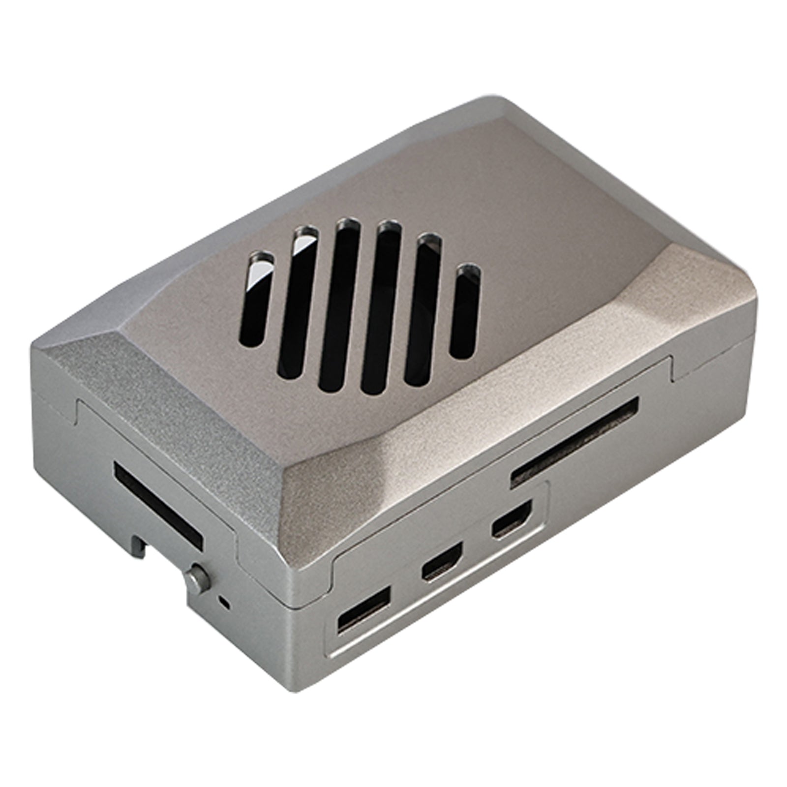 Silver Shadow Shell Raspberry pi5 Beschermdoos ABS Materiaal Snelheidsregeling Fan