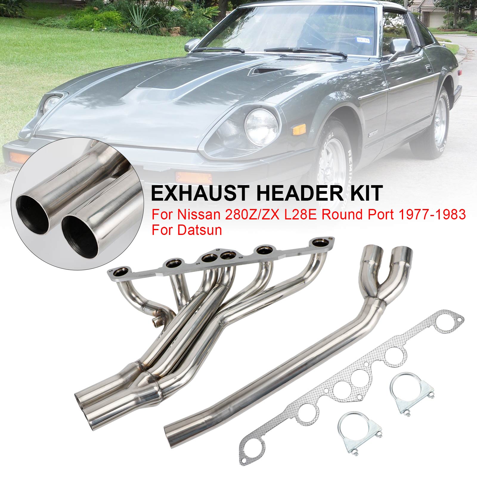 1977-1983 NISSAN 280Z 280ZX L28E Datsun En-tête d'échappement en acier inoxydable 70-1122