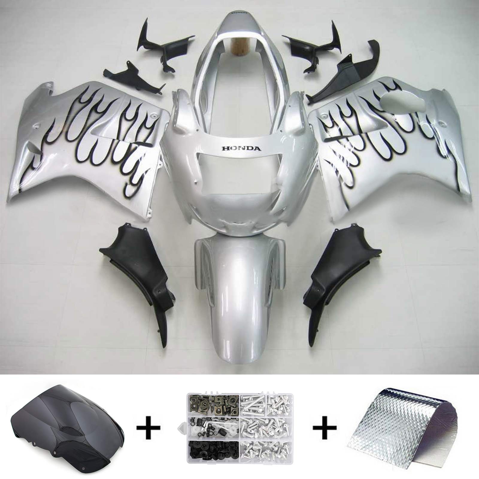 1996-2007 Honda CBR1100XX SuperblackBird Amotopart Injection Fairing Kit Bodywork ABS #106
