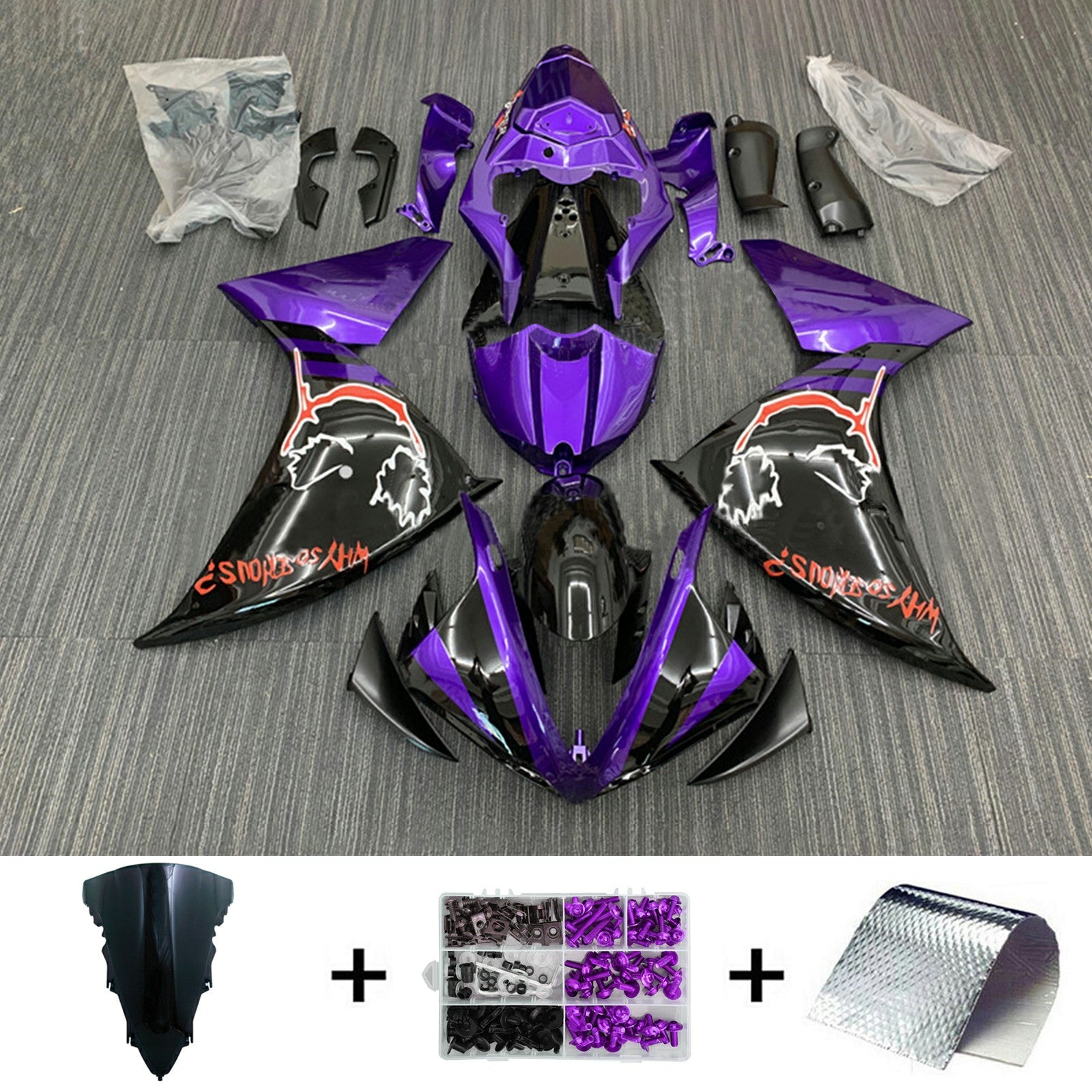2009-2011 Yamaha YZF 1000 R1 Kit de carenado de inyección Carrocería Plástico ABS # 166
