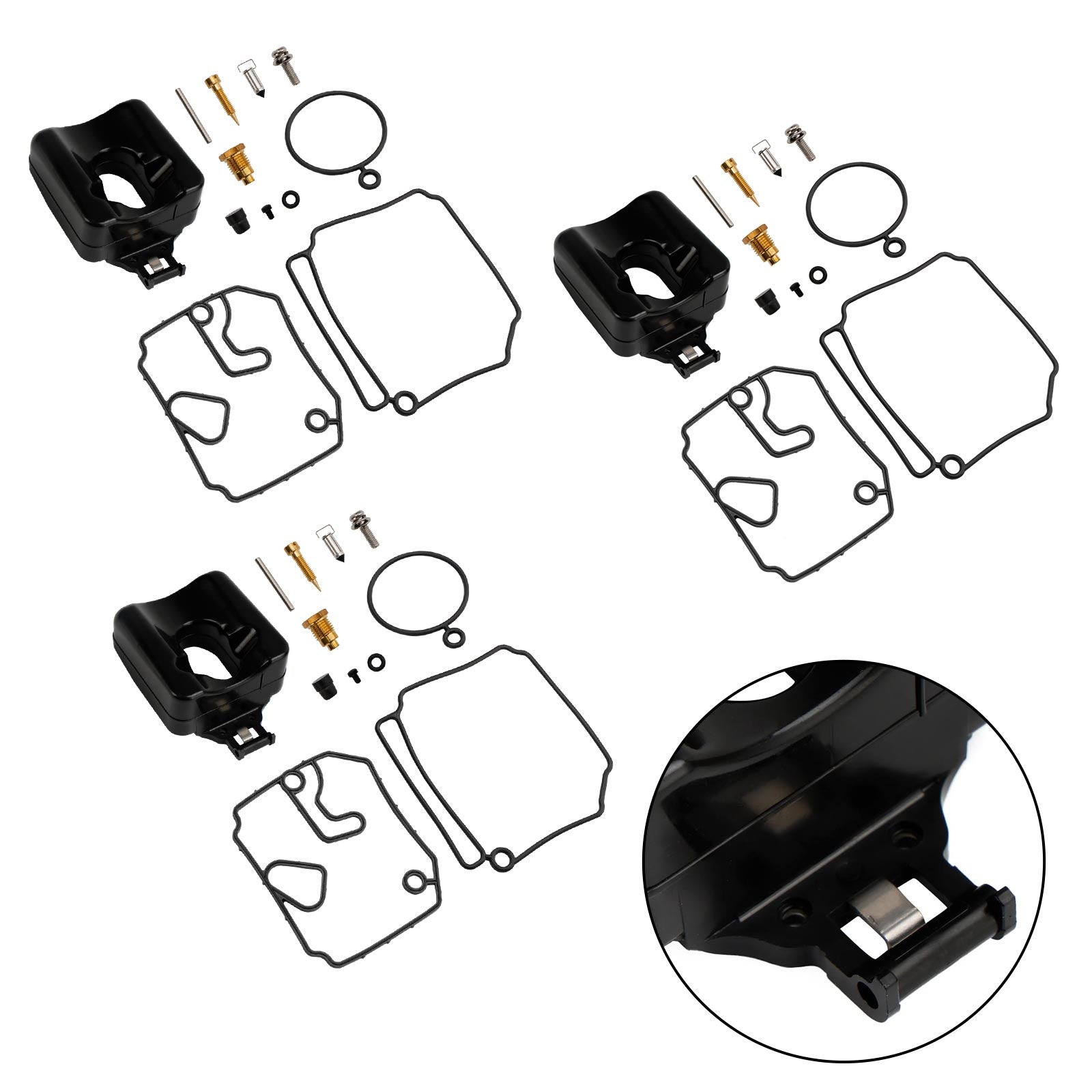 3X Carburateur Carb Rebuild Kit geschikt voor Yamaha 2 Takt 40HP 50HP Buitenboordmotor