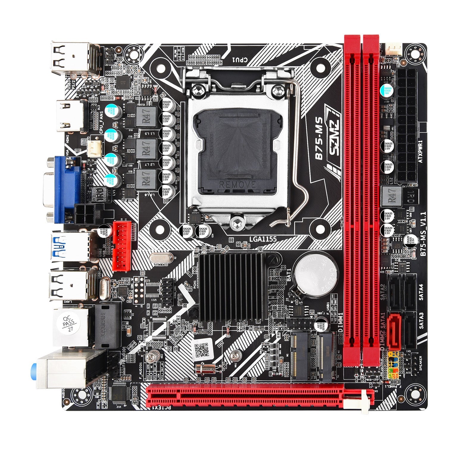 B75-MS hovedkort LGA 1155 Support 2*DDR3 USB3.0 SATA3 NVME WiFi Bluetooth