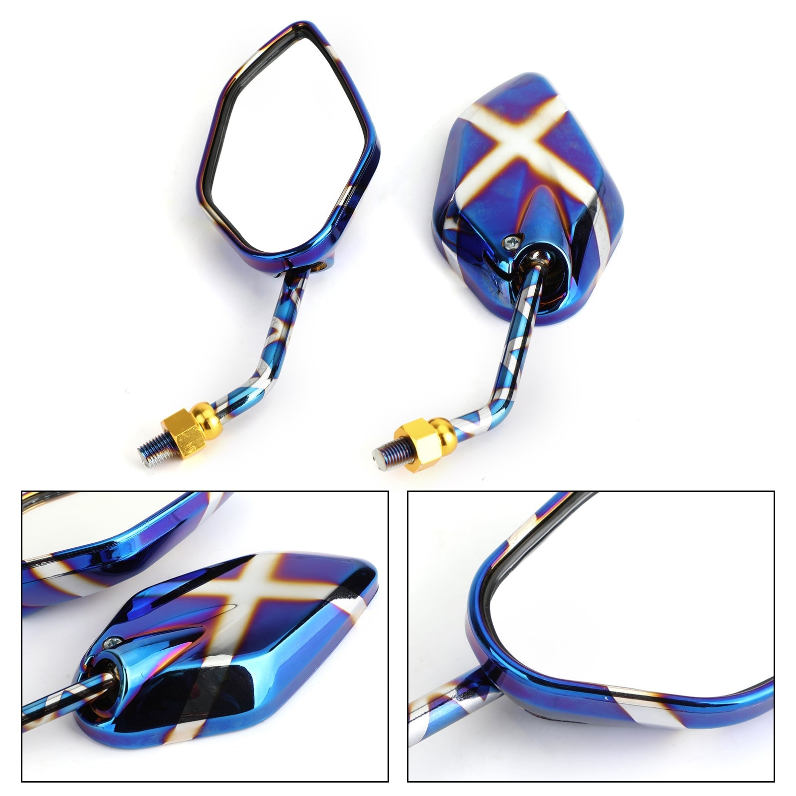 Spätný pohľad bočné zrkadlá 10 mm m10 pre motocyklový skúter Cruiser Chopper Sportbike generic