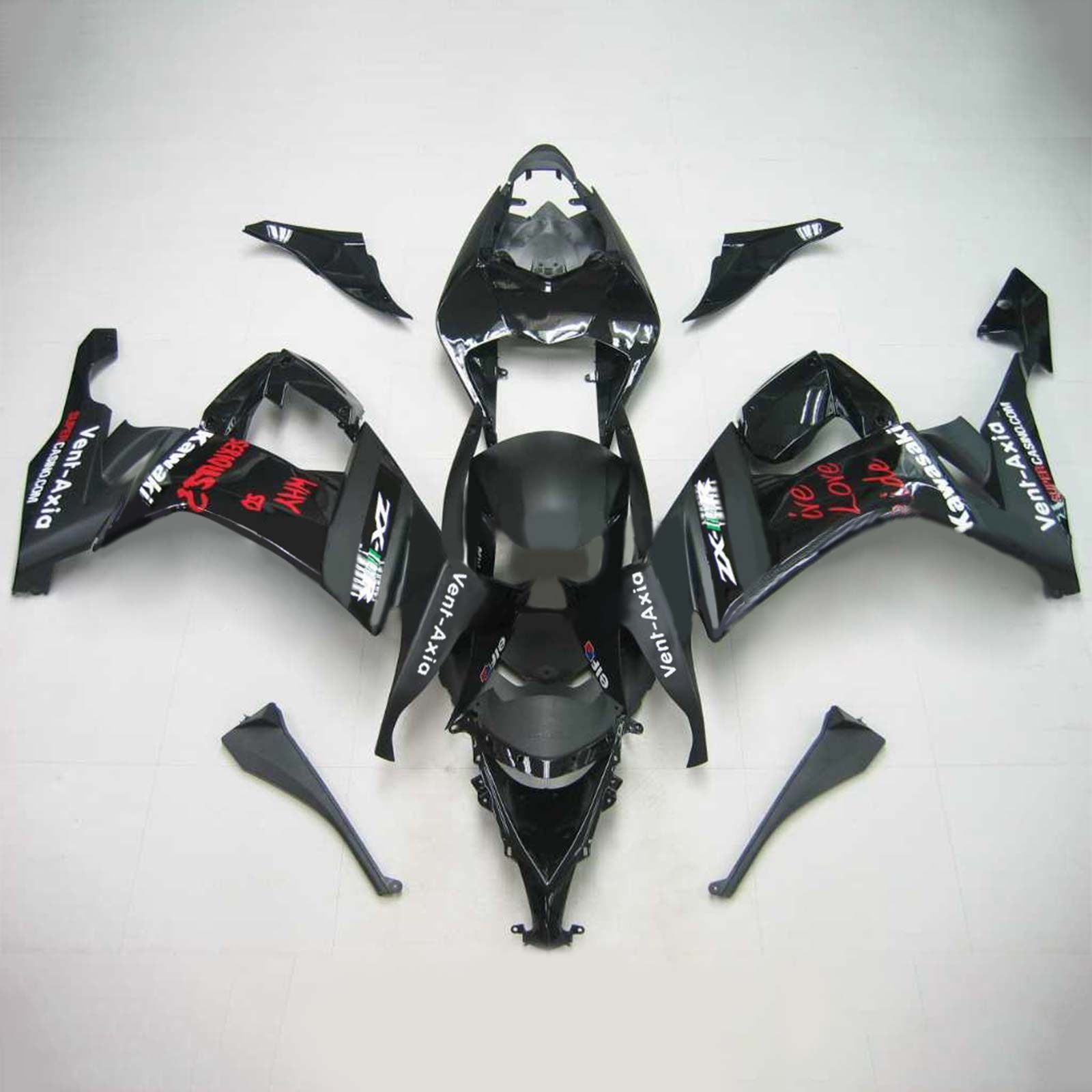 2008-2010 Kawasaki ZX10R Amotopart vstrekovacia kapotážová súprava karosérií Plast ABS #106