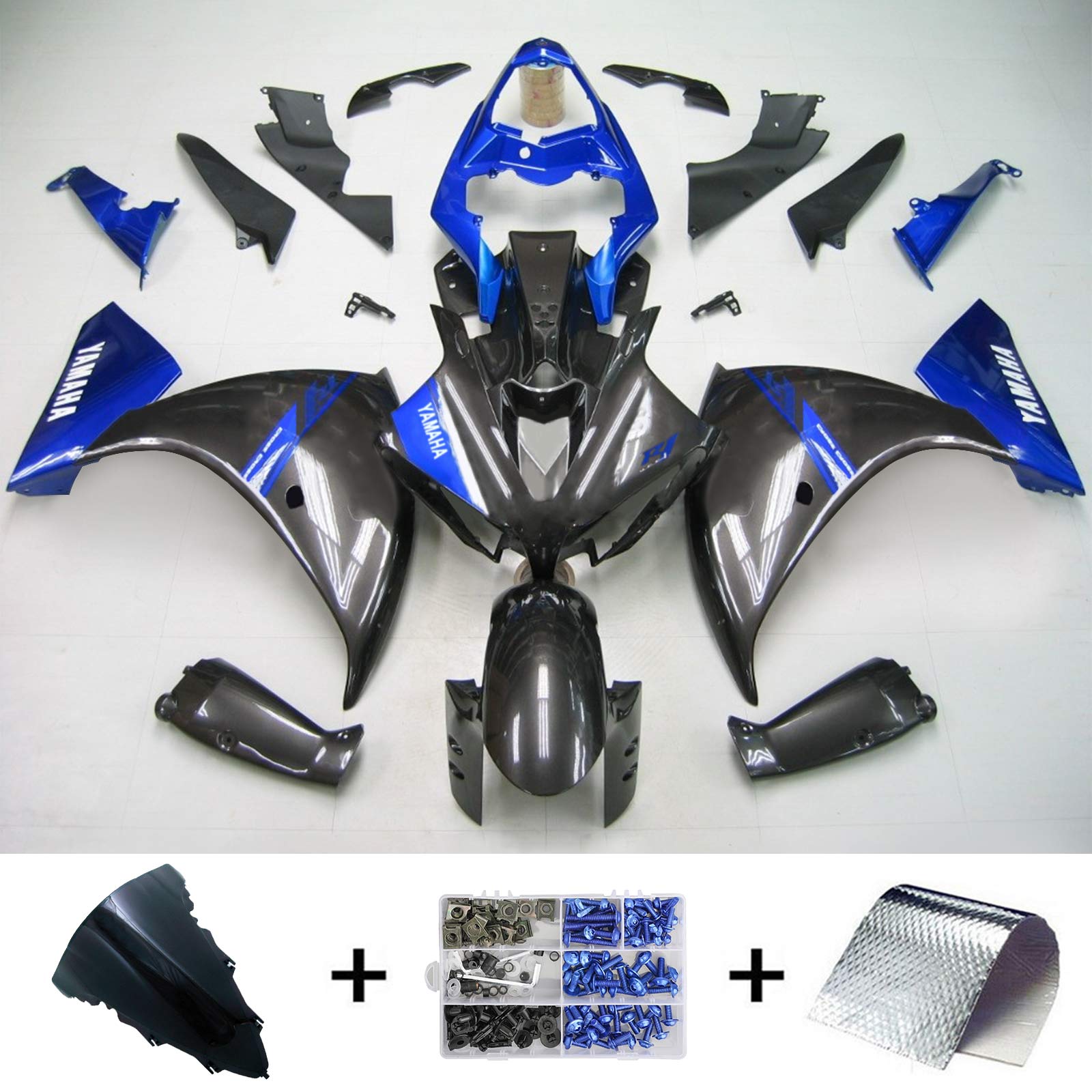 2012-2014 Yamaha YZF 1000 R1 Kit de carenagem de injeção Plástico ABS #126