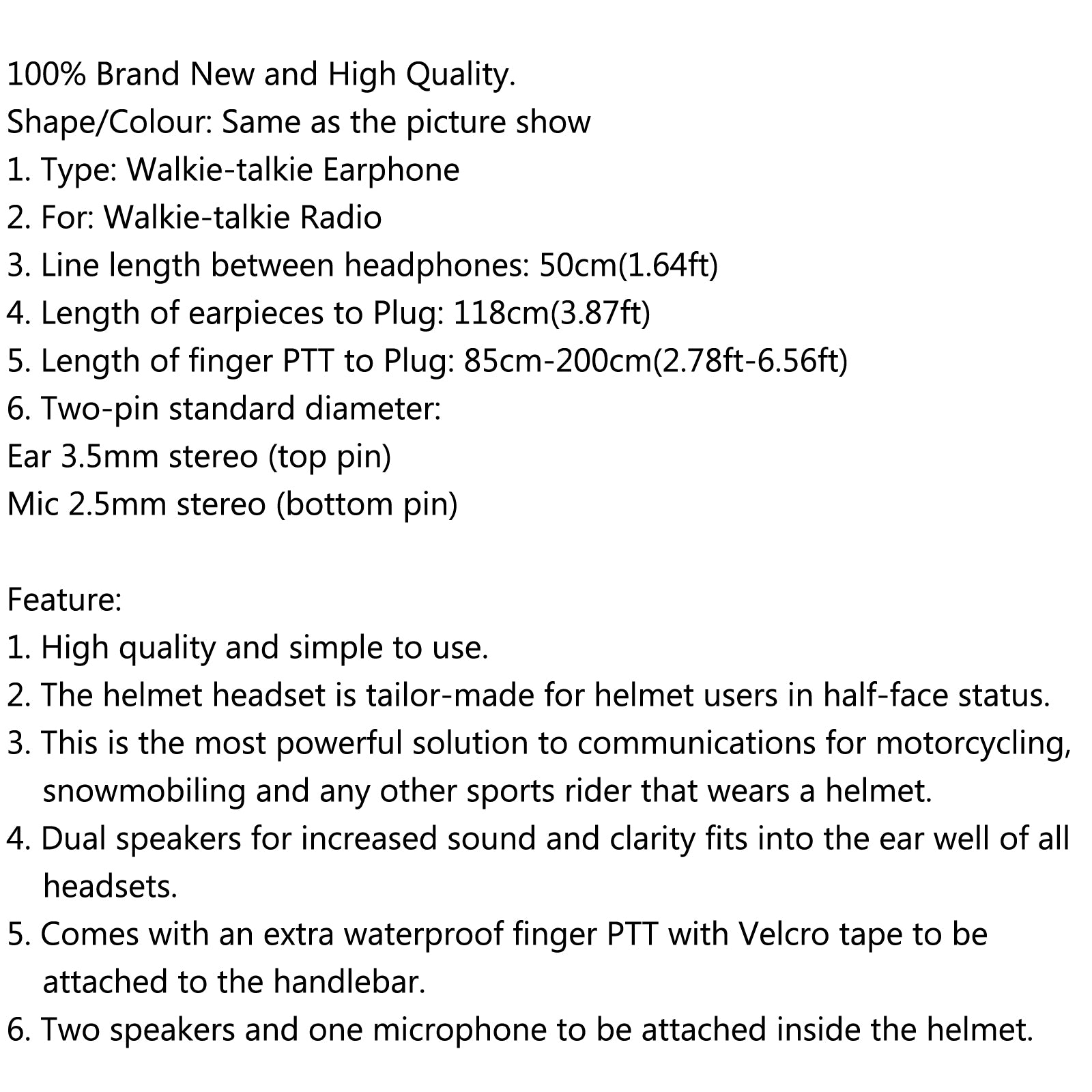 Vinger PTT Motorhelm Headset MICROFOON voor Radio Kenwood Retevis TYT Baofeng