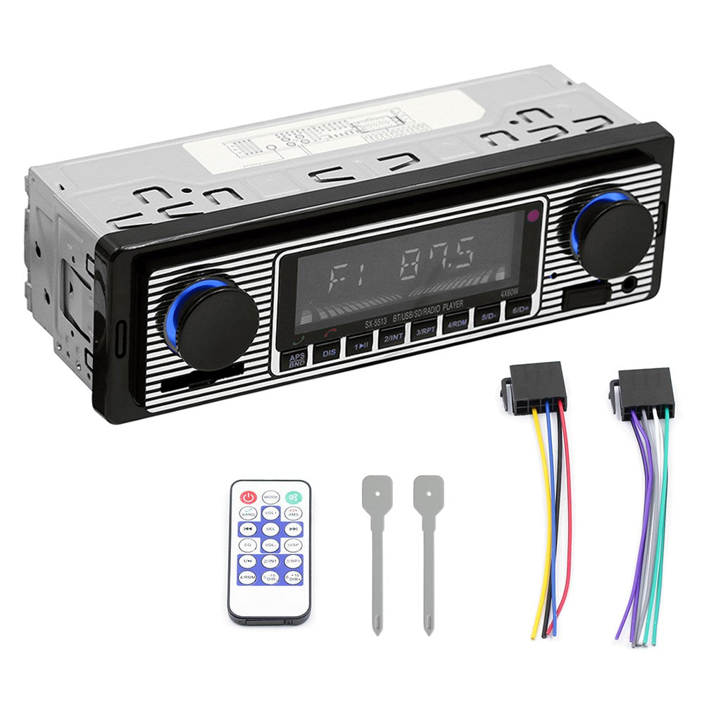 Bluetooth Vintage Car Mp3 Player FM Radio Aux Classic Stereo Audio mottaker USB