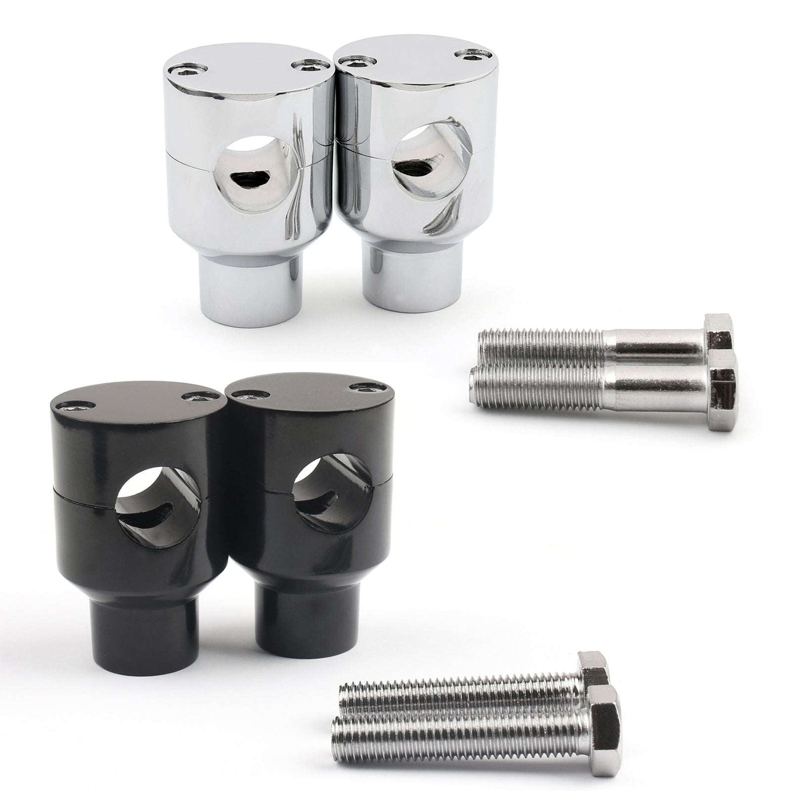 Styreforhøyer Forhøyere Feste Monteringsklemmer Motorsykkel Sykkel 7/8" 22 mm svart