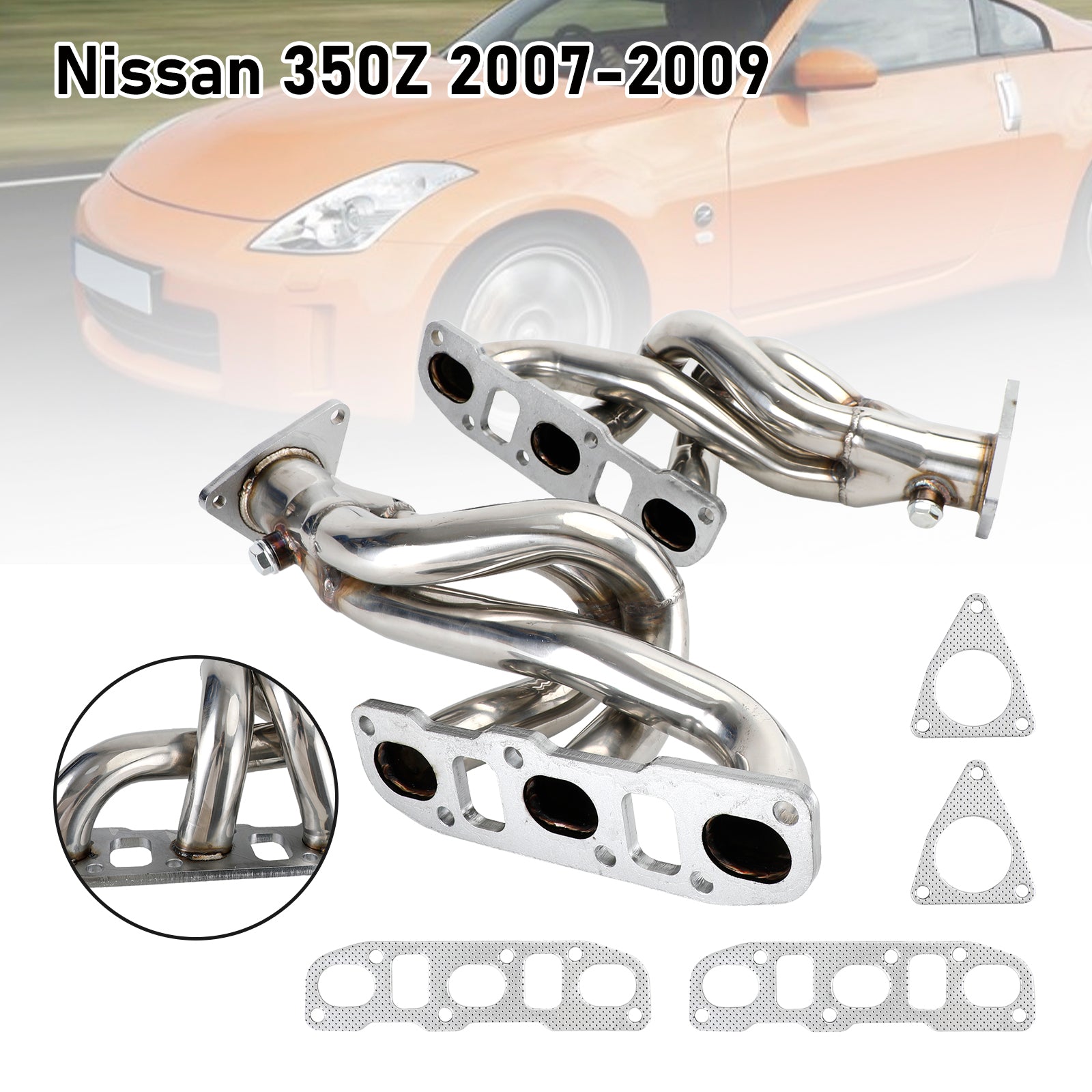 2007-2009 Nissan 350Z 3,5 L En-tête d'échappement en acier inoxydable du moteur