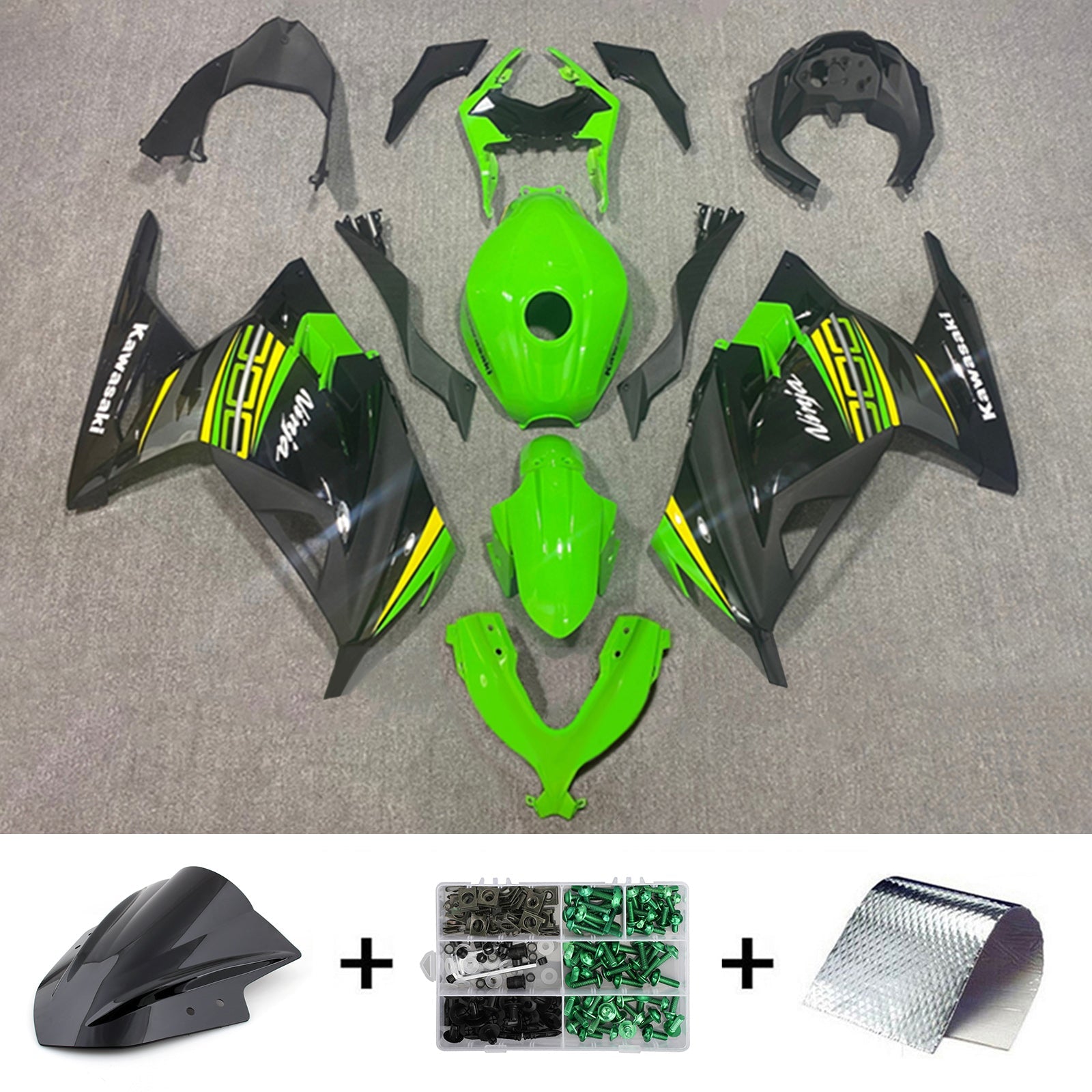 2013-2024 Kawasaki Ex 300/Ninja 300 Kit de carénage injection Bodywork Abs en plastique