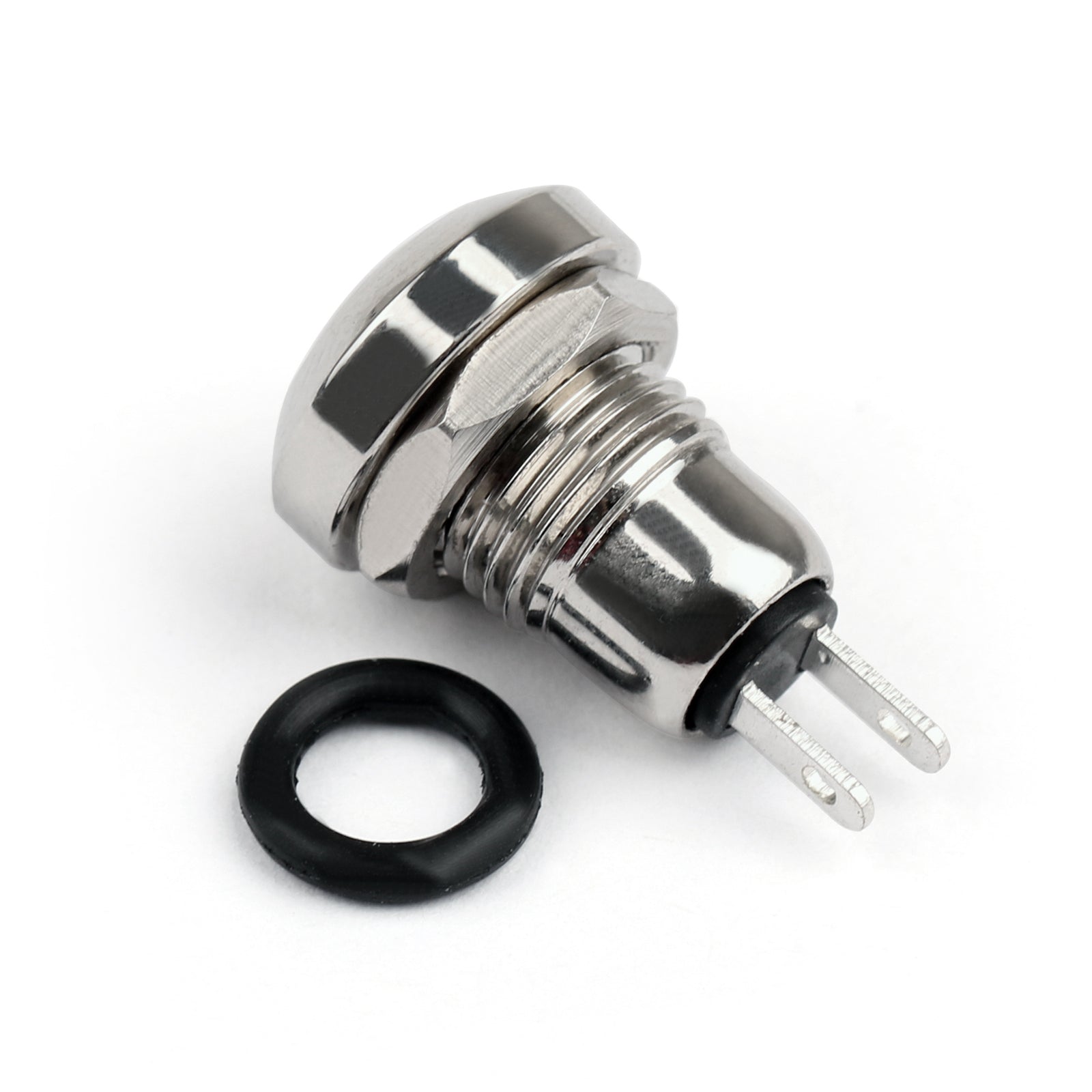 1 st 8mm mini 1no 2pin metall momentary push -knappomkopplare 3A/250V för bil/båt
