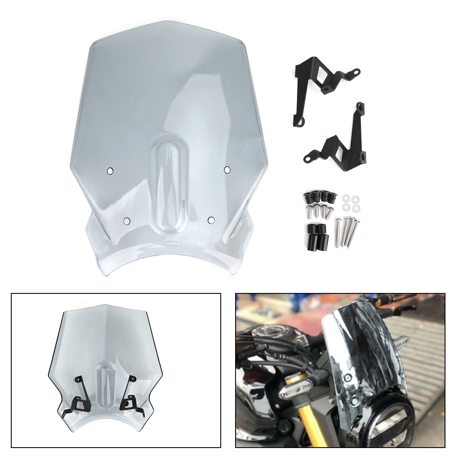 ABS Plastic Motorcykel vindrutan vindruta för Honda CB125R CB300R 2018-2019 Generisk