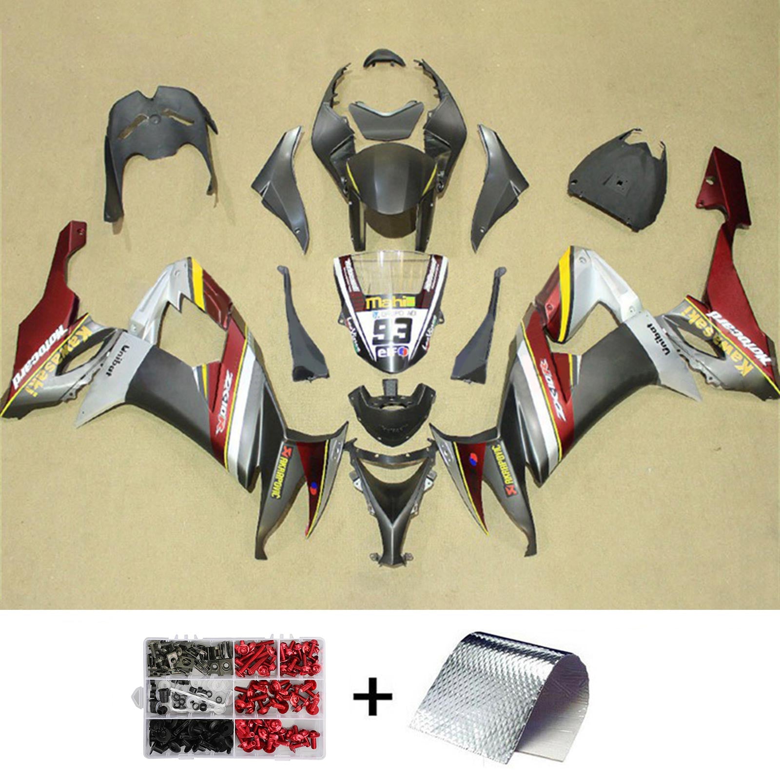 2008-2010 Kawasaki ZX10R Injeksjon Fairing Kit Bodywork Plastic ABS#131