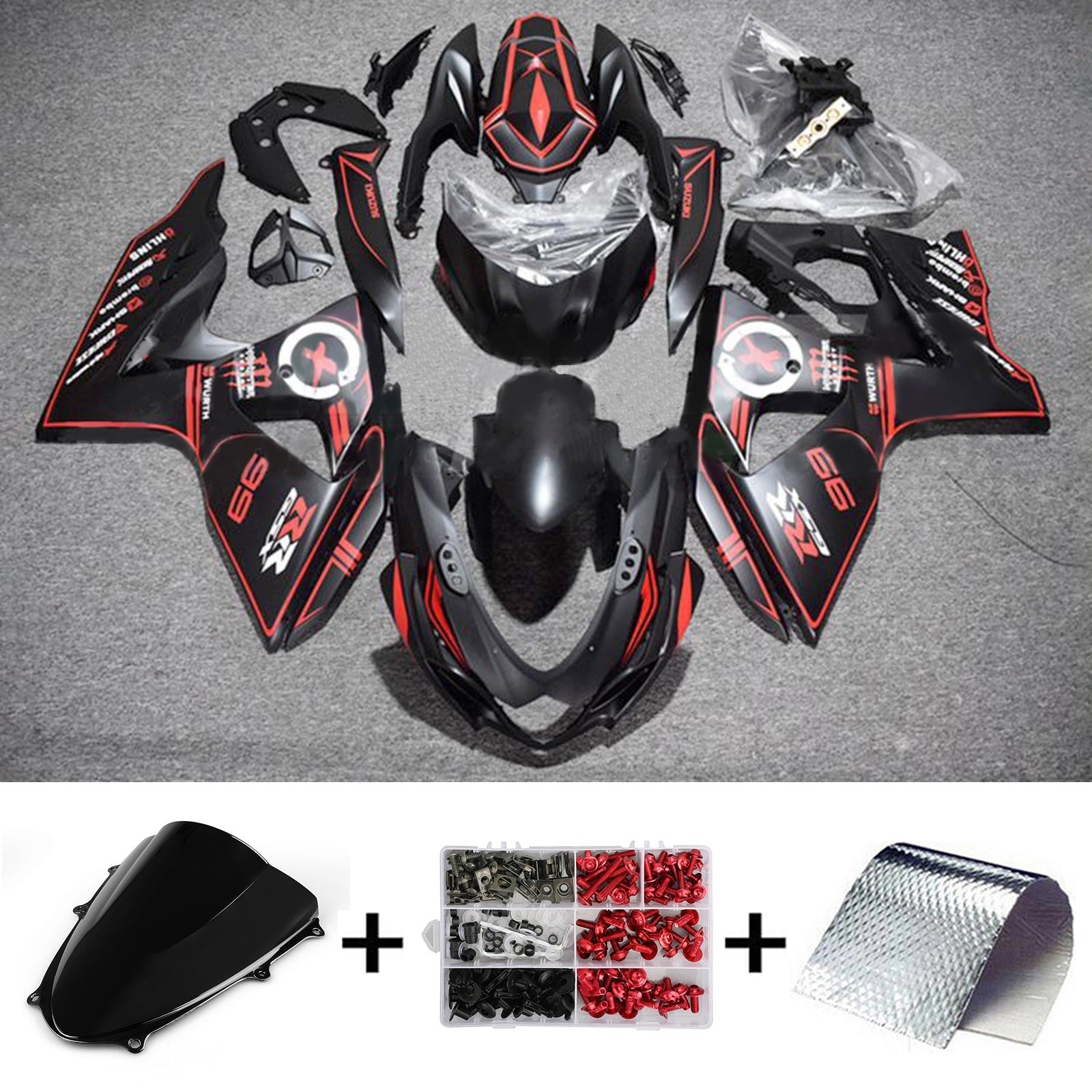 2009-2016 Suzuki gsxr1000 k9 kit de carénage kit de carrosserie en plastique