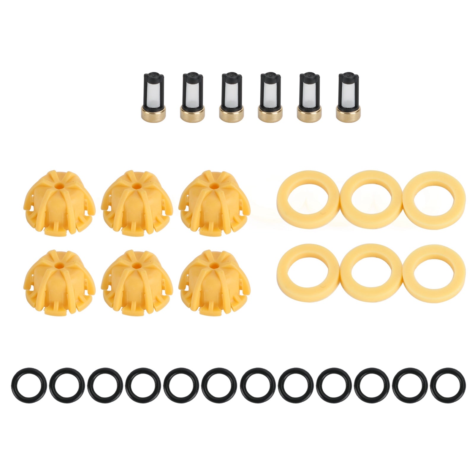 6PCS Brandstof Injectoren Reparatie Seal Kit Fit BMW 328is 528i Z3 M3 E36 E38 E39 E46