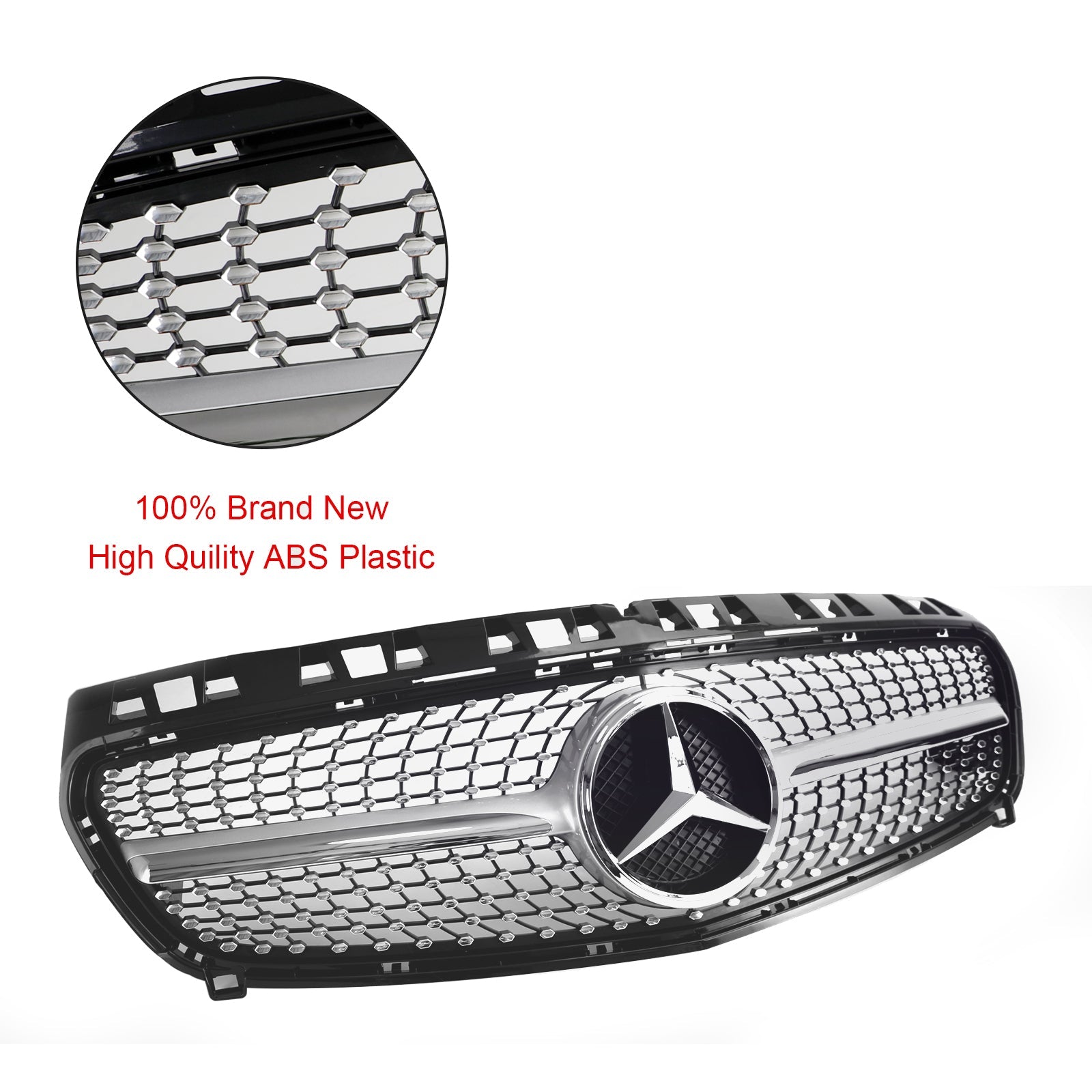 2013-2015 A-KLASSE W176 Mercedes Benz Voorbumper Grille Zwart/Chroom