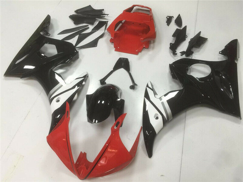 Kit de carénage en plastique d'injection adapté pour YAMAHA 2003 2004 YZF R6 rouge blanc générique