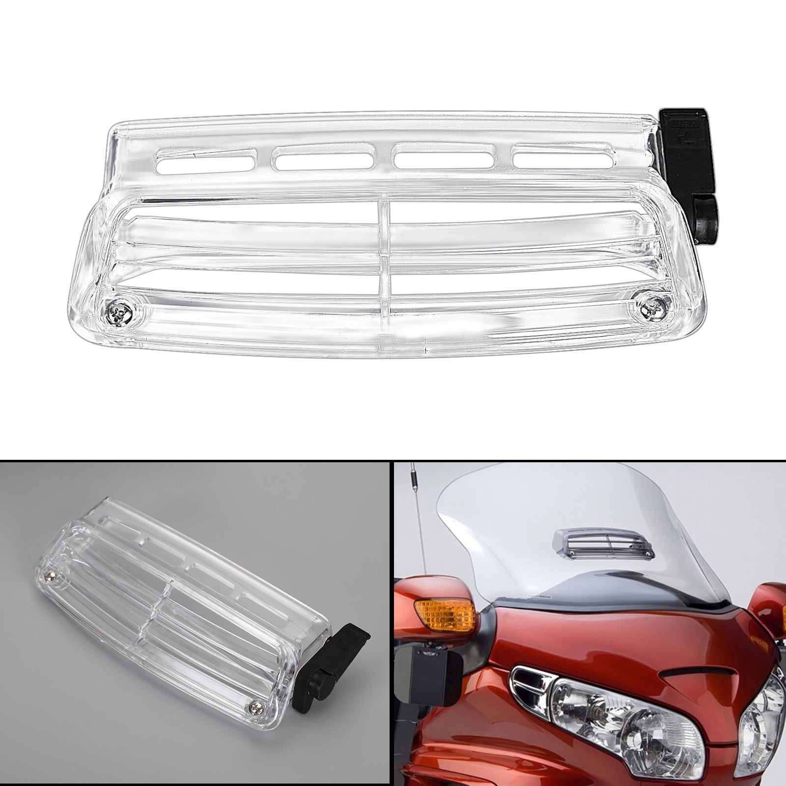 Clear Windcreen Windshield Vent för Honda Goldwing 1800 GL1800 2001-2016