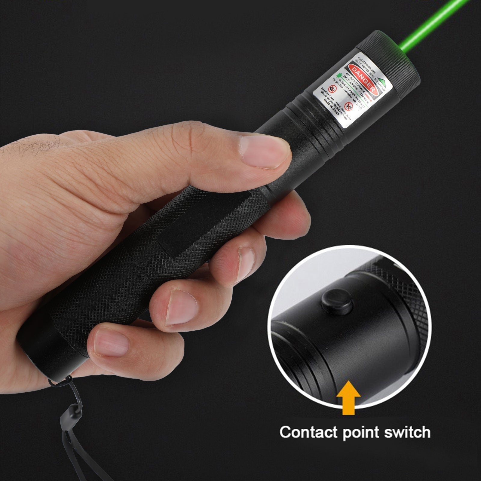 High-Quality Lightweight Green Laser Pen 532nm Long-Lasting 18650 Battery Easy-to-Use Switch Ideal for Presentations Kids Fun