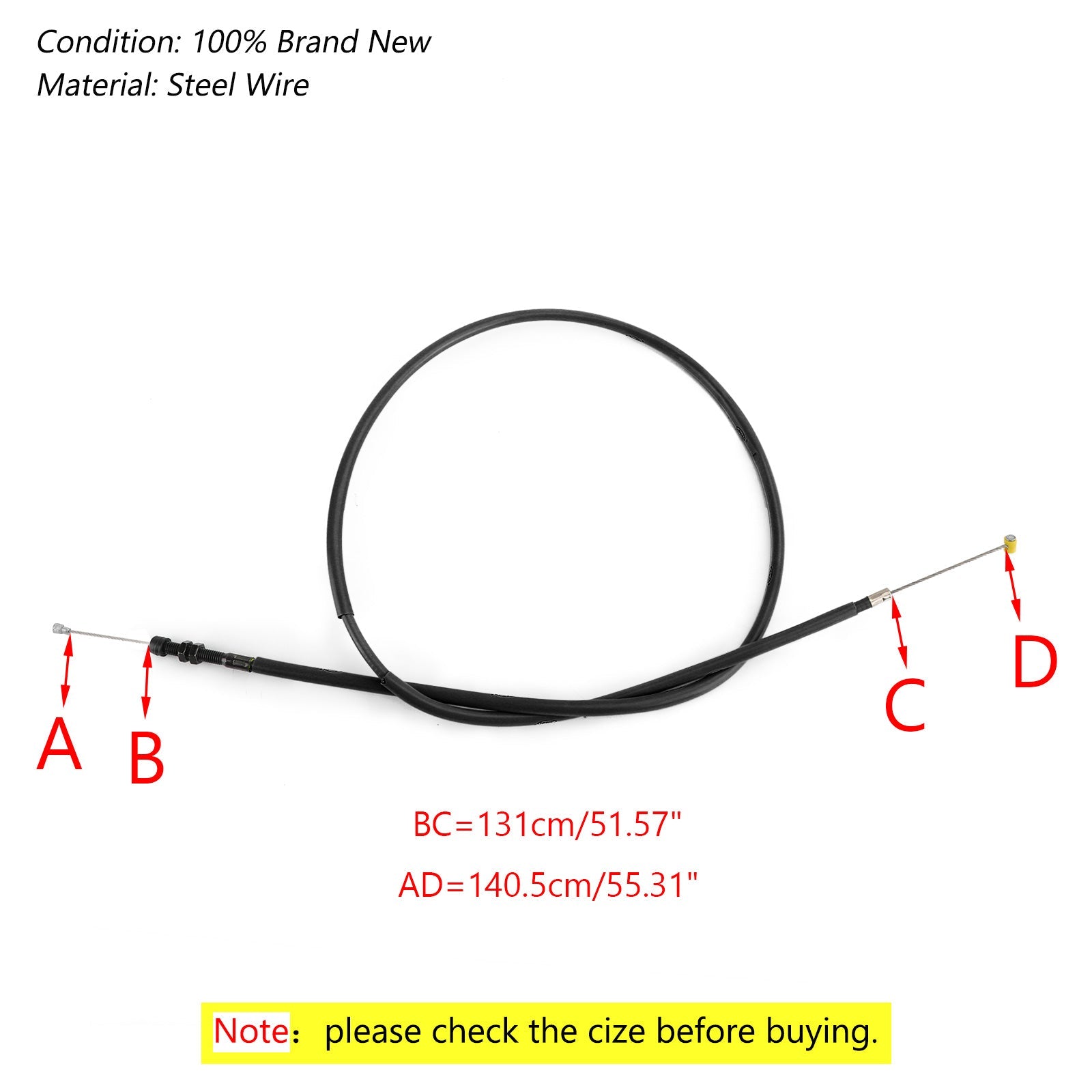 Motorcykelkoppling Kabelståltrådsersättning för Yamaha YZF-R1 2009-14 Black Generic