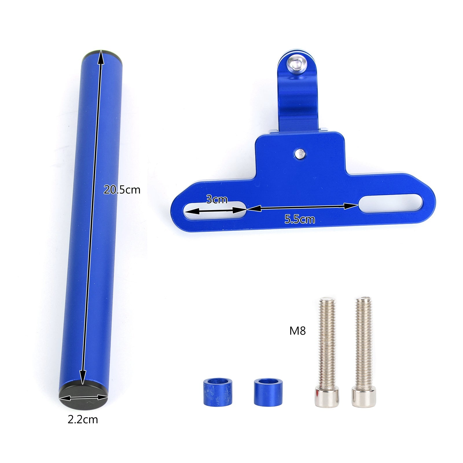 Soporte De Navegación Para Teléfono Soporte De Extensión Gps 22 Mm Para Motocicleta Moto Plata Genérico