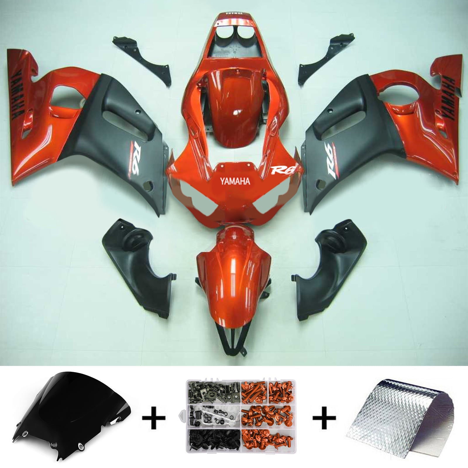 1998-2002 Yamaha Yzf 600 R6 Kit de camence d'injection Bodywork Plastic Abs # 108