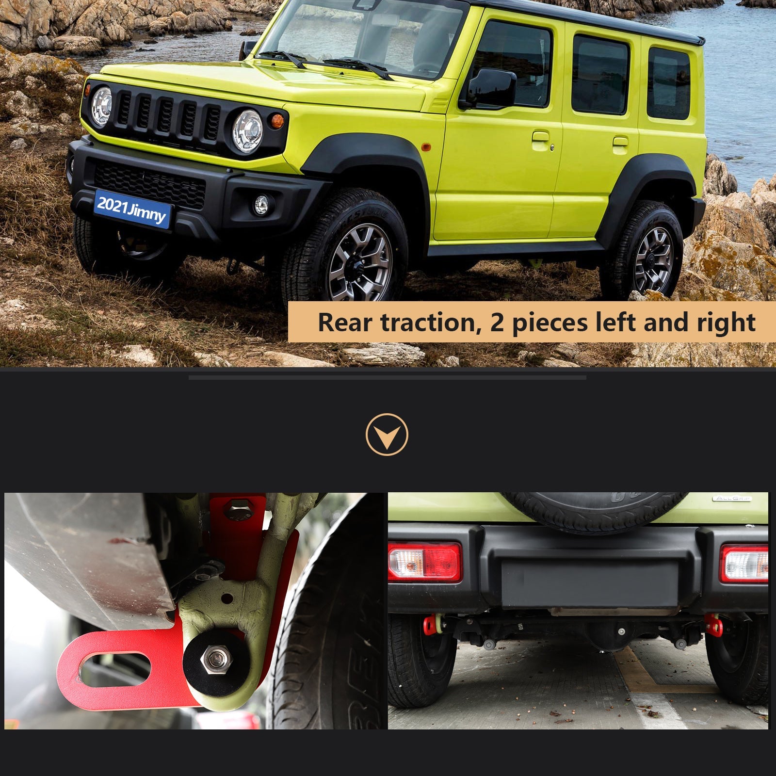 Suzuki Jimny JB64W JB74 2019-2021 2 stuks linksachter & Rechter trekhaak