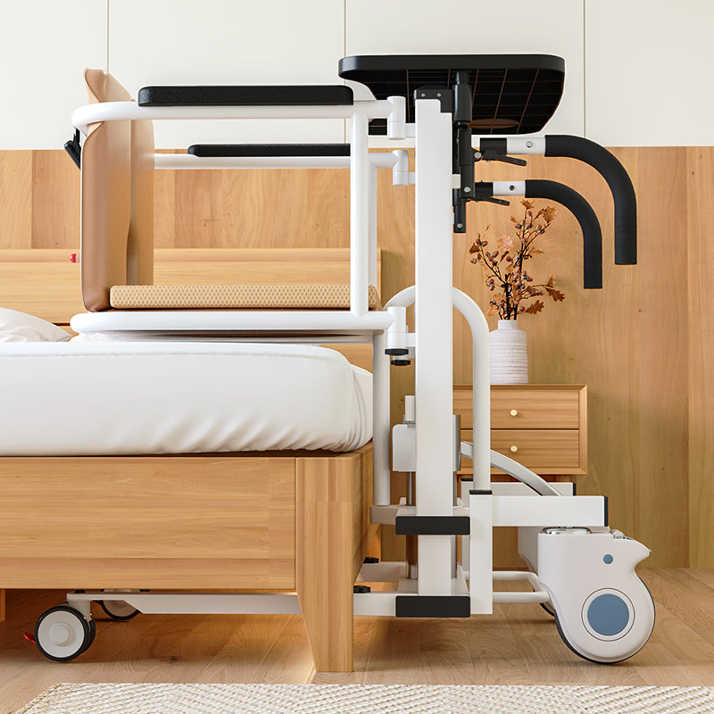 Hydraulisk pasientoverføring løfthjulstol med 180 ° delt sete og bord