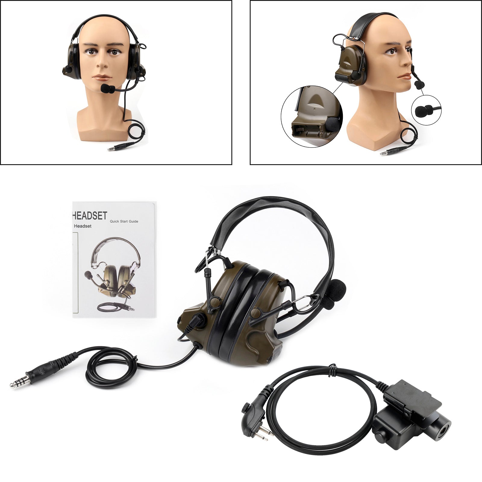 För Hytera TC-610 TC-618 TD500 TD510 TD520 6-stift U94 PTT Z TACTICAL H50-headset