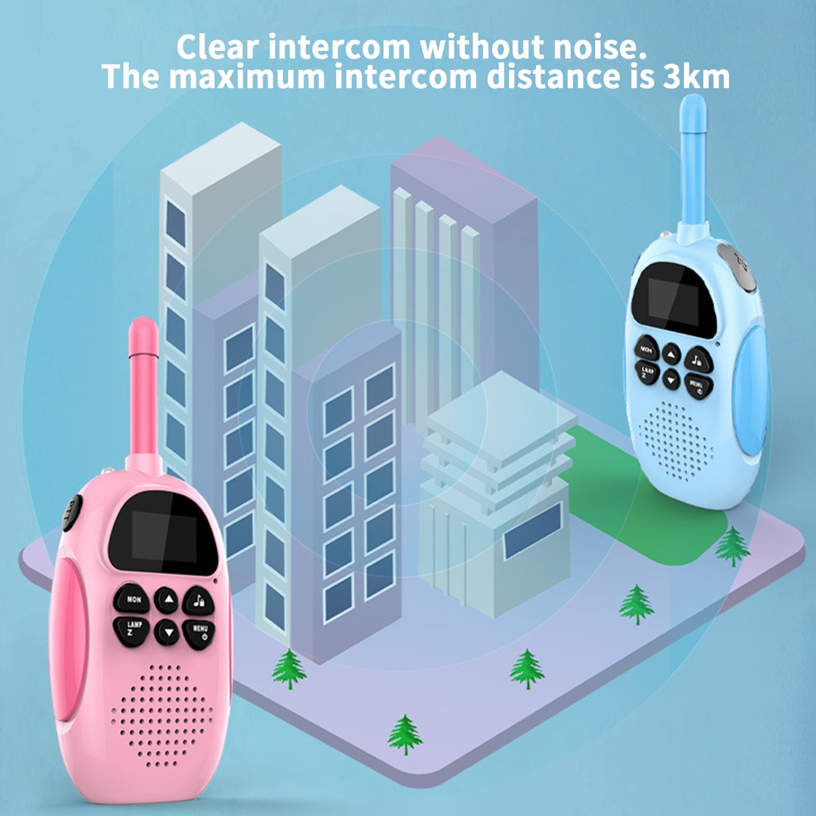 2-pack kinderwalkie-talkies 22-kanaals 2-weg radio 3 km bereik handheld origineel