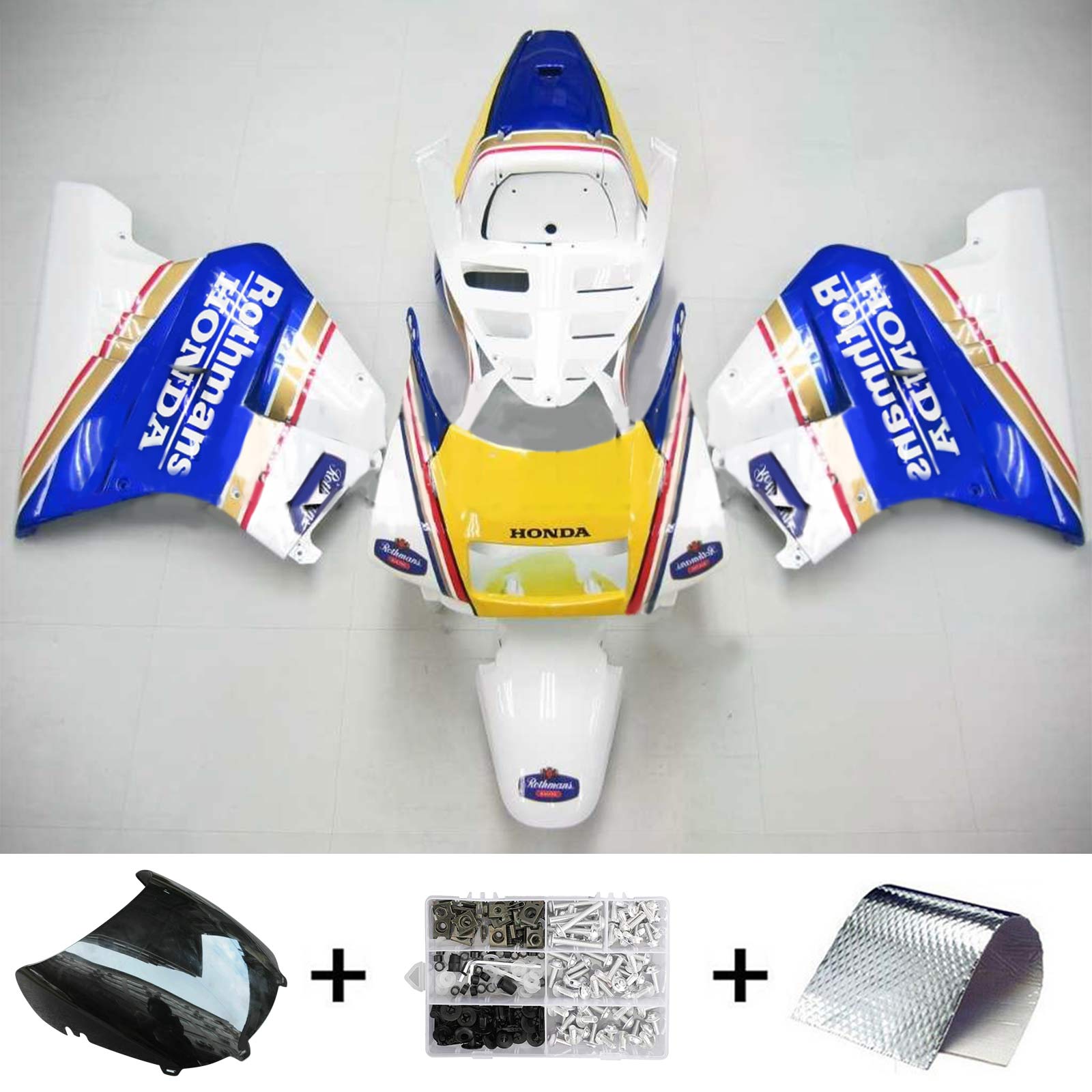 1990-1993 Honda NSR250 PGM-3 Amotopart Kit de carenado de inyección Carrocería Plástico ABS # 102