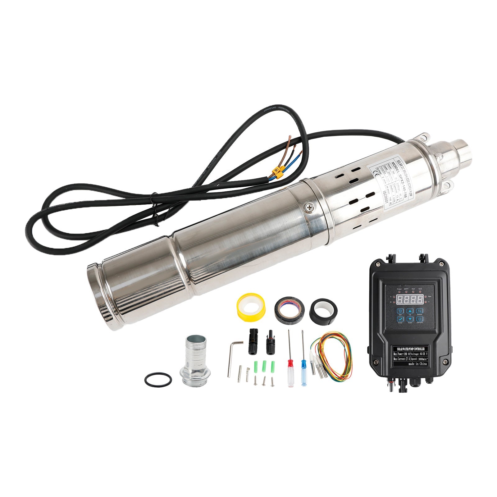 3" 48V 750W MPPT schroefzonneboorpomp dompelpomp voor diepe putten van staal