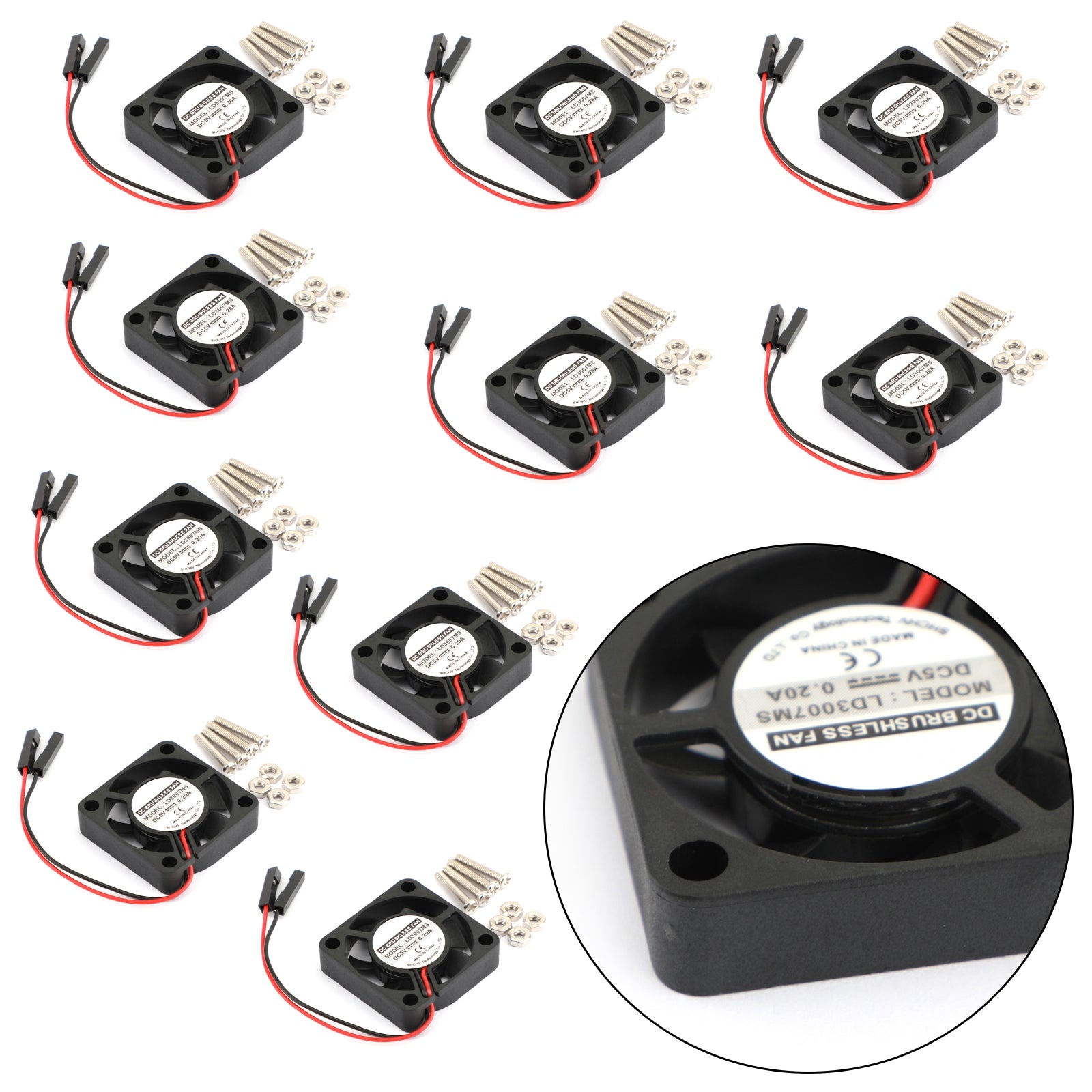 Ventilador de refrigeración de 2 pines, 30MM x 30MM, 3007, 5V, radiante para Raspberry Pi 3 Modelo B 4B 2B B