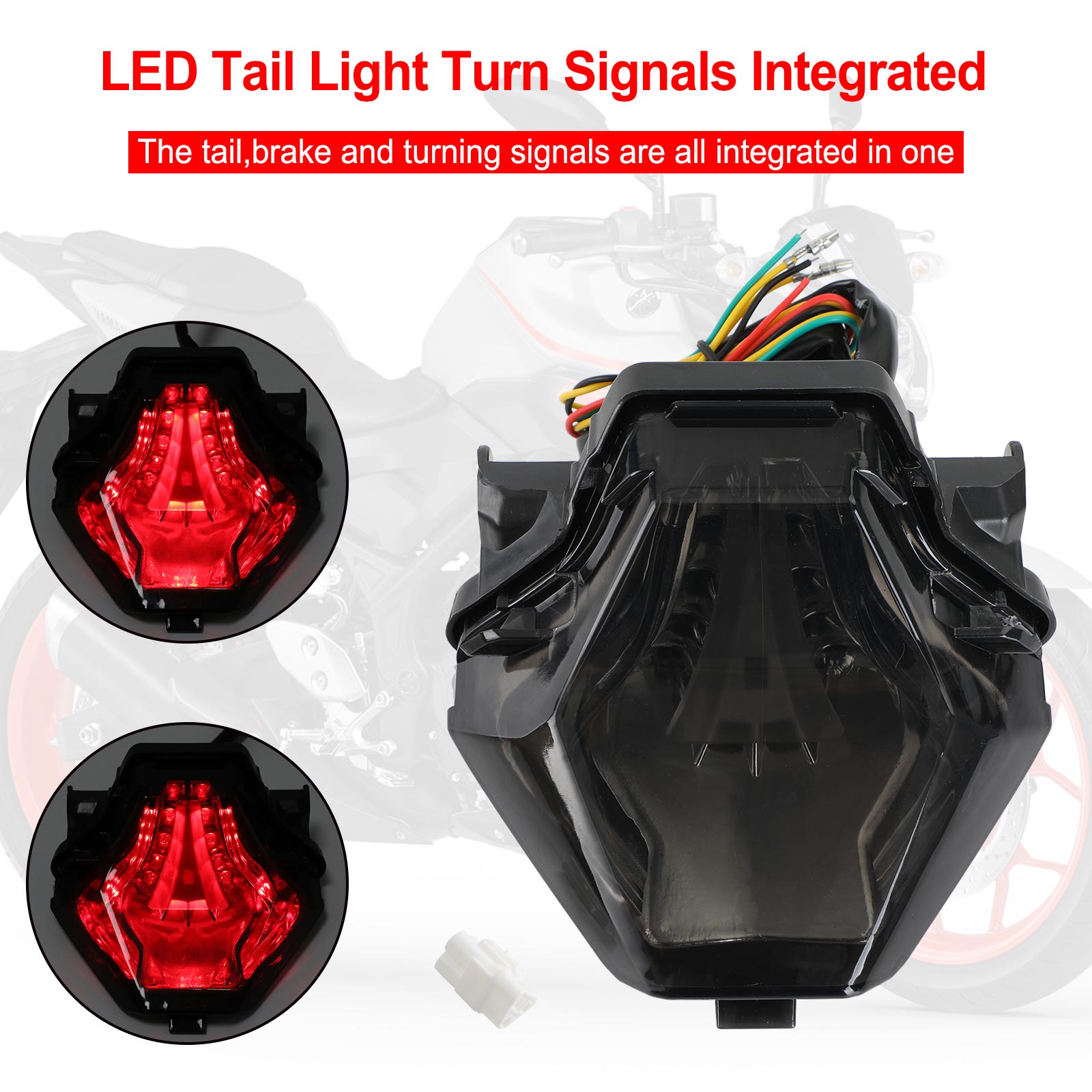 Sinais de curva da luz traseira integrados para yamaha yzf r25/r3 mt 03/07/25 fz 07 genérico
