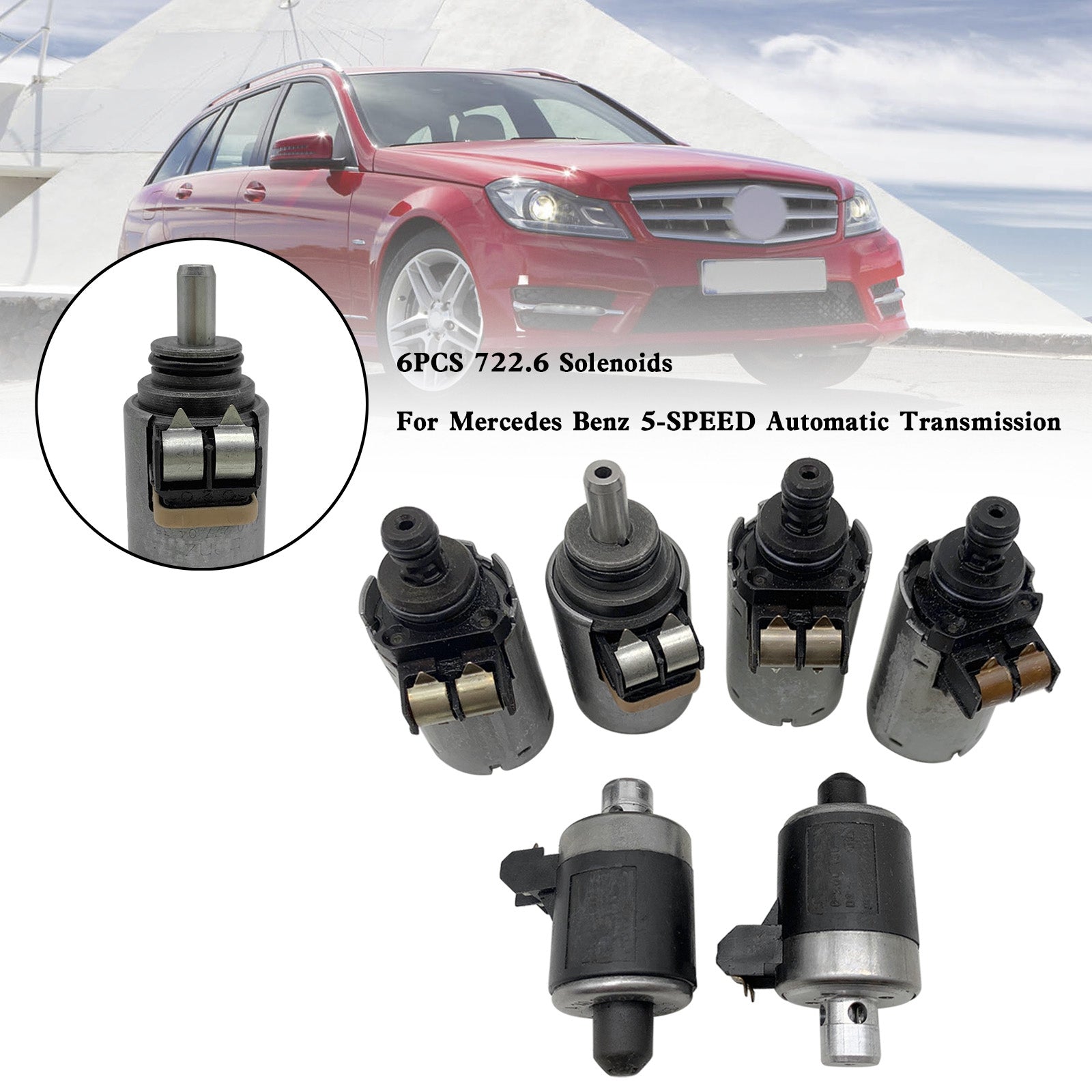 6pcs 722.6 Solenoider for Mercedes Benz 5-trinns automatgir